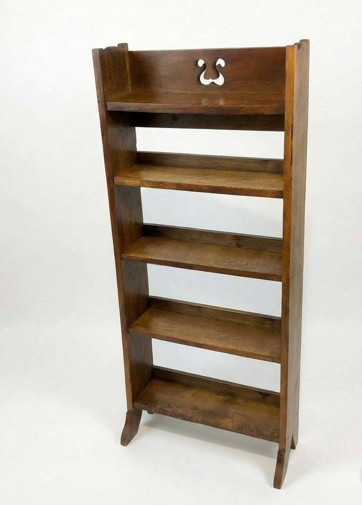 000549....Handsome Arts And Crafts Oak Bookcase ( sold )