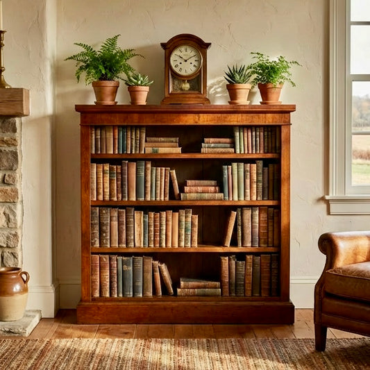 000524....Handsome Antique Walnut Bookcase