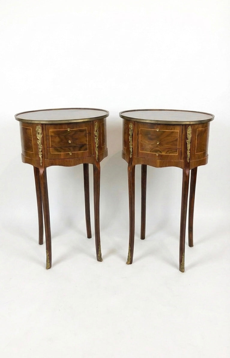 000545....Handsome Pair Of Vintage French Lamp Tables ( sold )