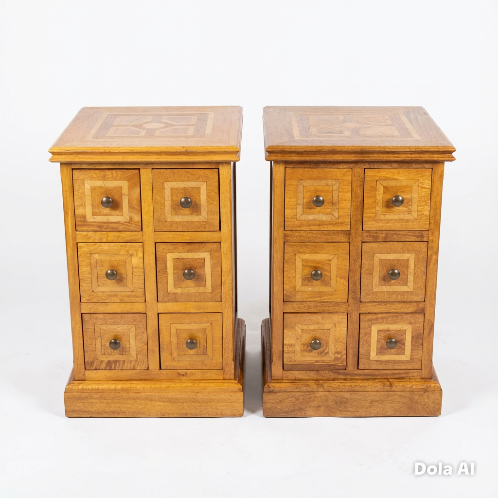 000552....Handsome Pair Of Vintage Six Drawer Chests ( sold )
