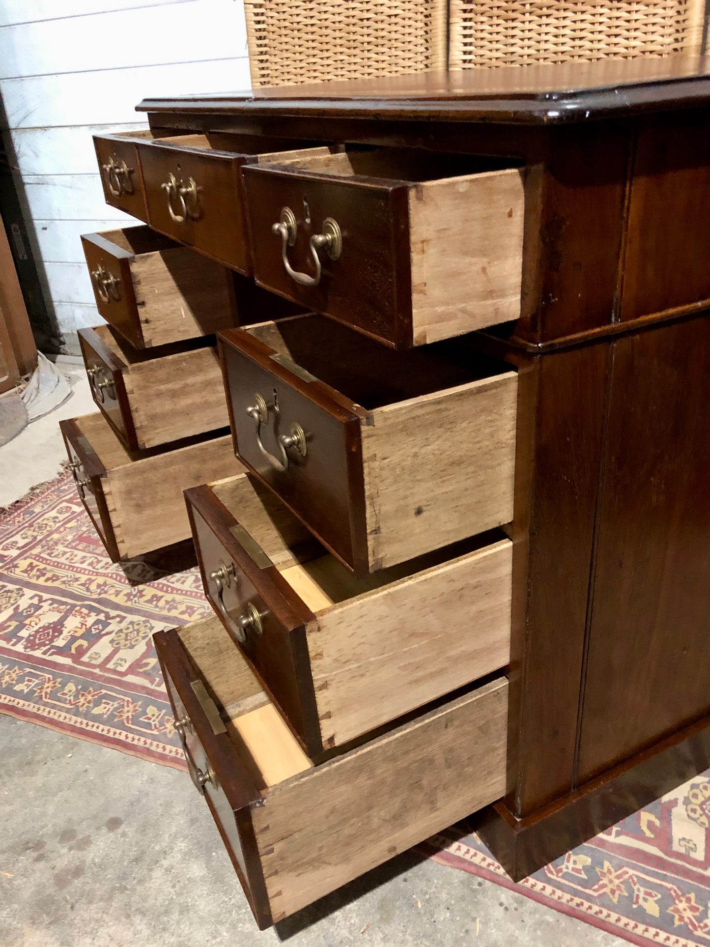 000566....Handsome Small Solid Mahogany Pedestal Desk