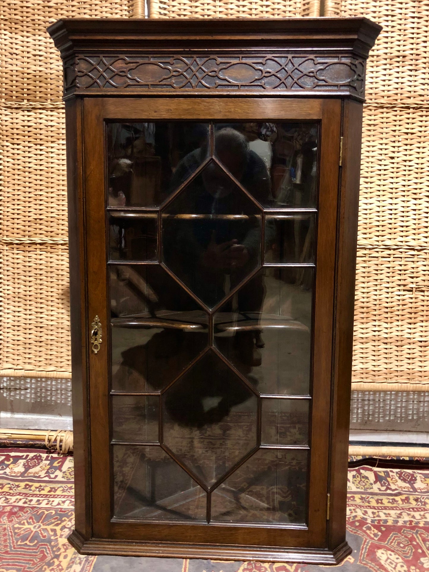 000560....Handsome Pair Of Mahogany Glazed Corner Cabinets