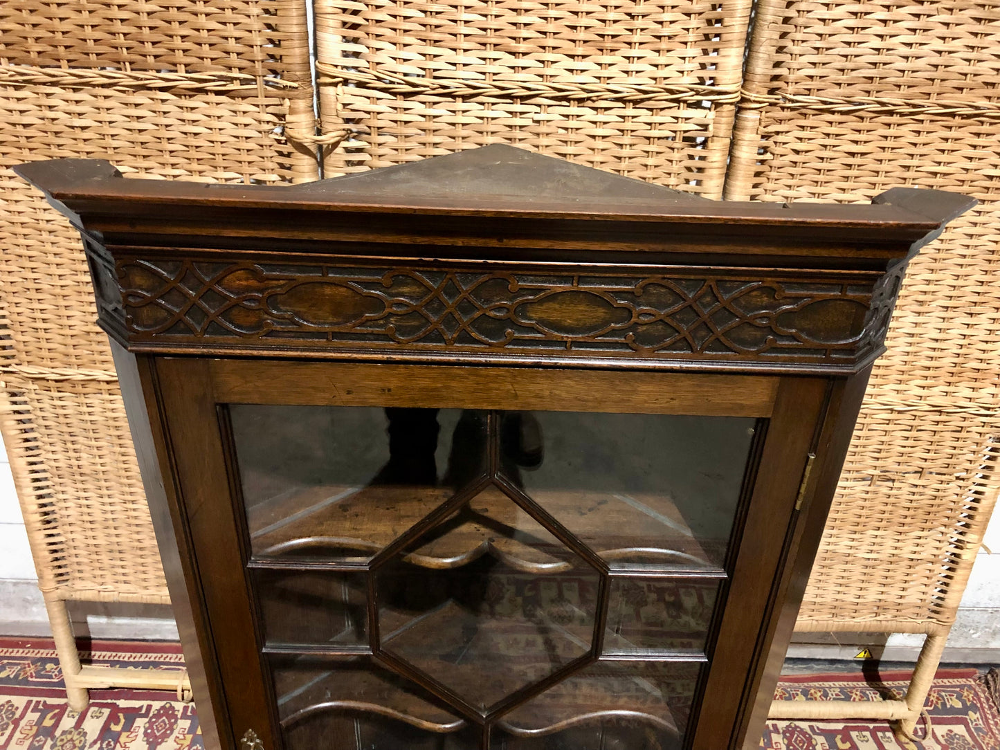 000560....Handsome Pair Of Mahogany Glazed Corner Cabinets