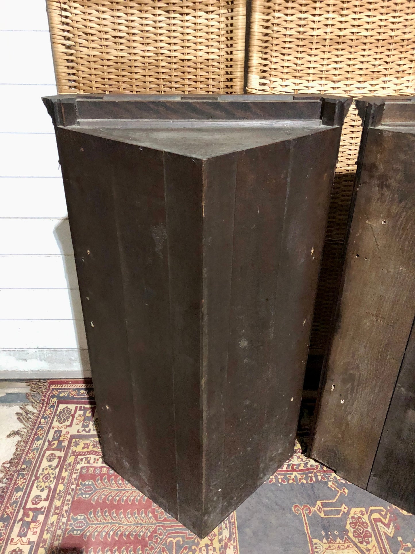 000560....Handsome Pair Of Mahogany Glazed Corner Cabinets