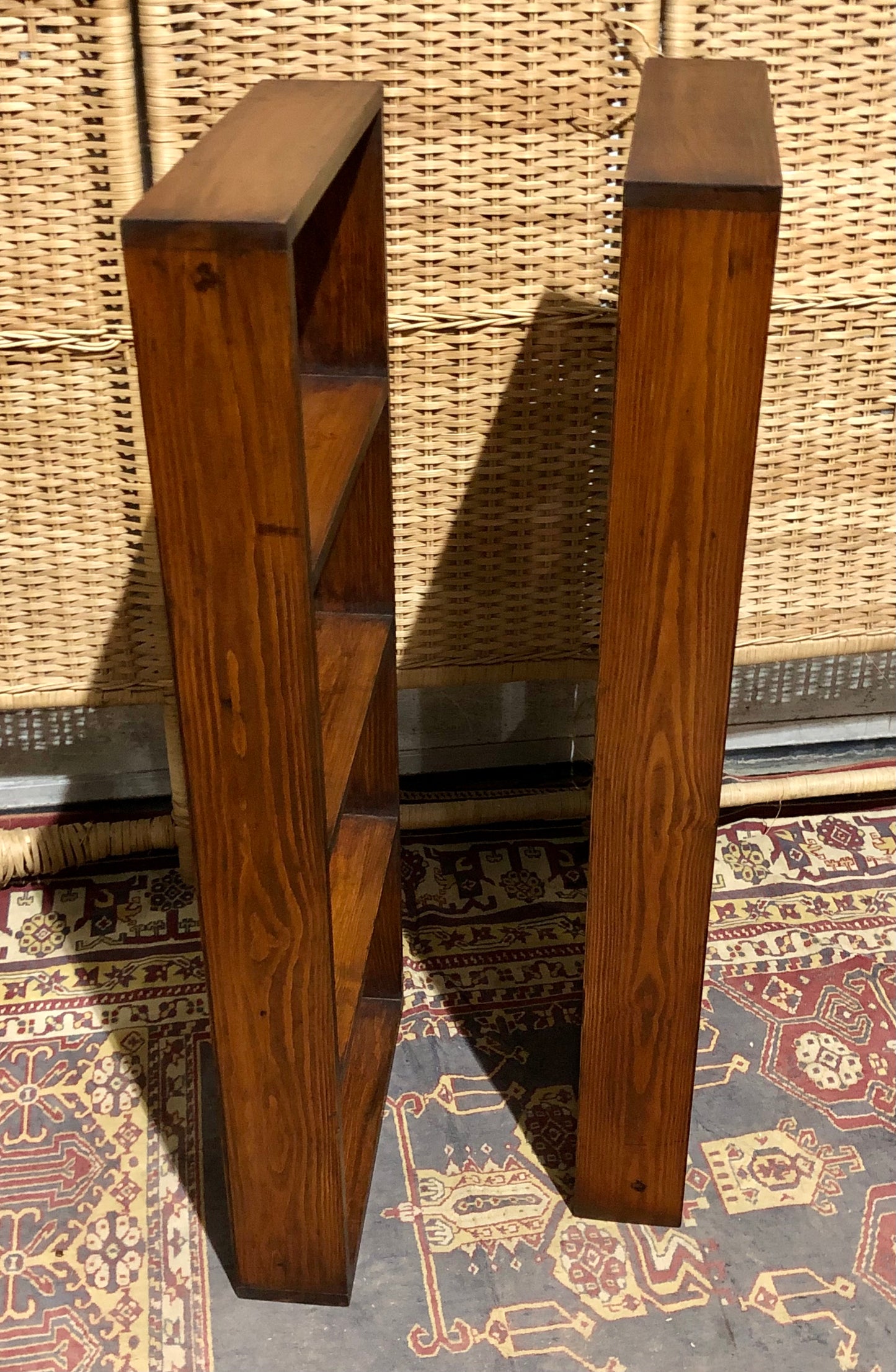 000563....Handsome Pair Of Vintage Pine Shelves Or Spice Racks