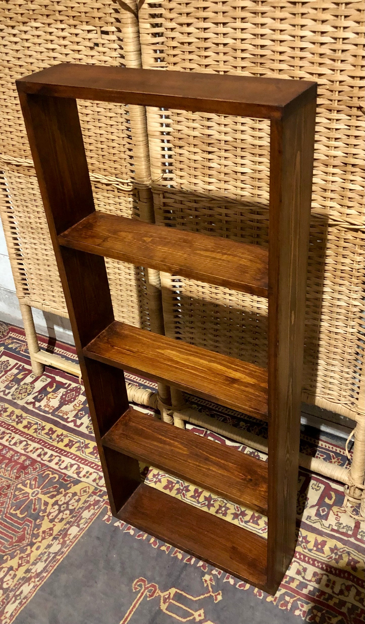 000563....Handsome Pair Of Vintage Pine Shelves Or Spice Racks