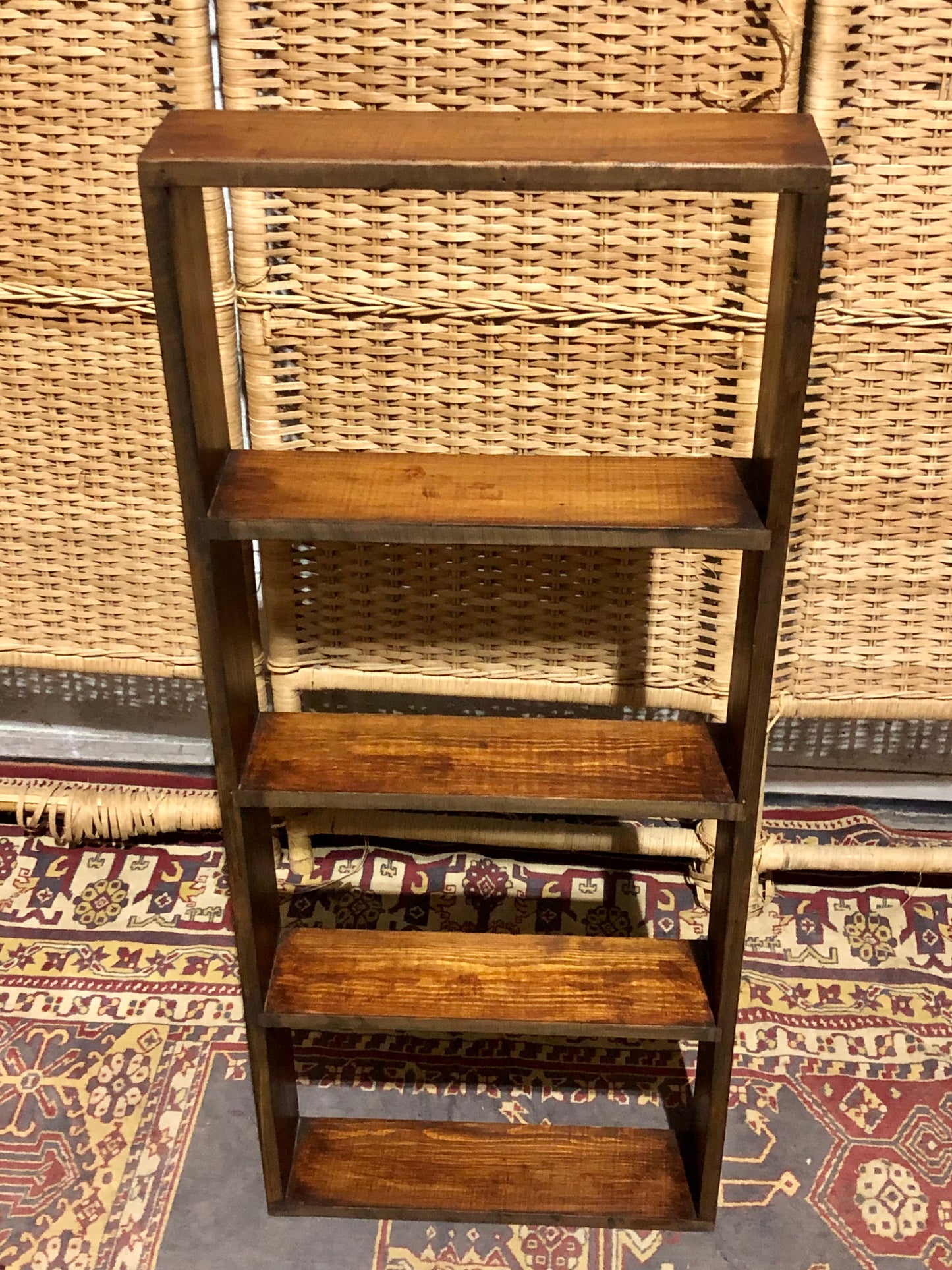000563....Handsome Pair Of Vintage Pine Shelves Or Spice Racks