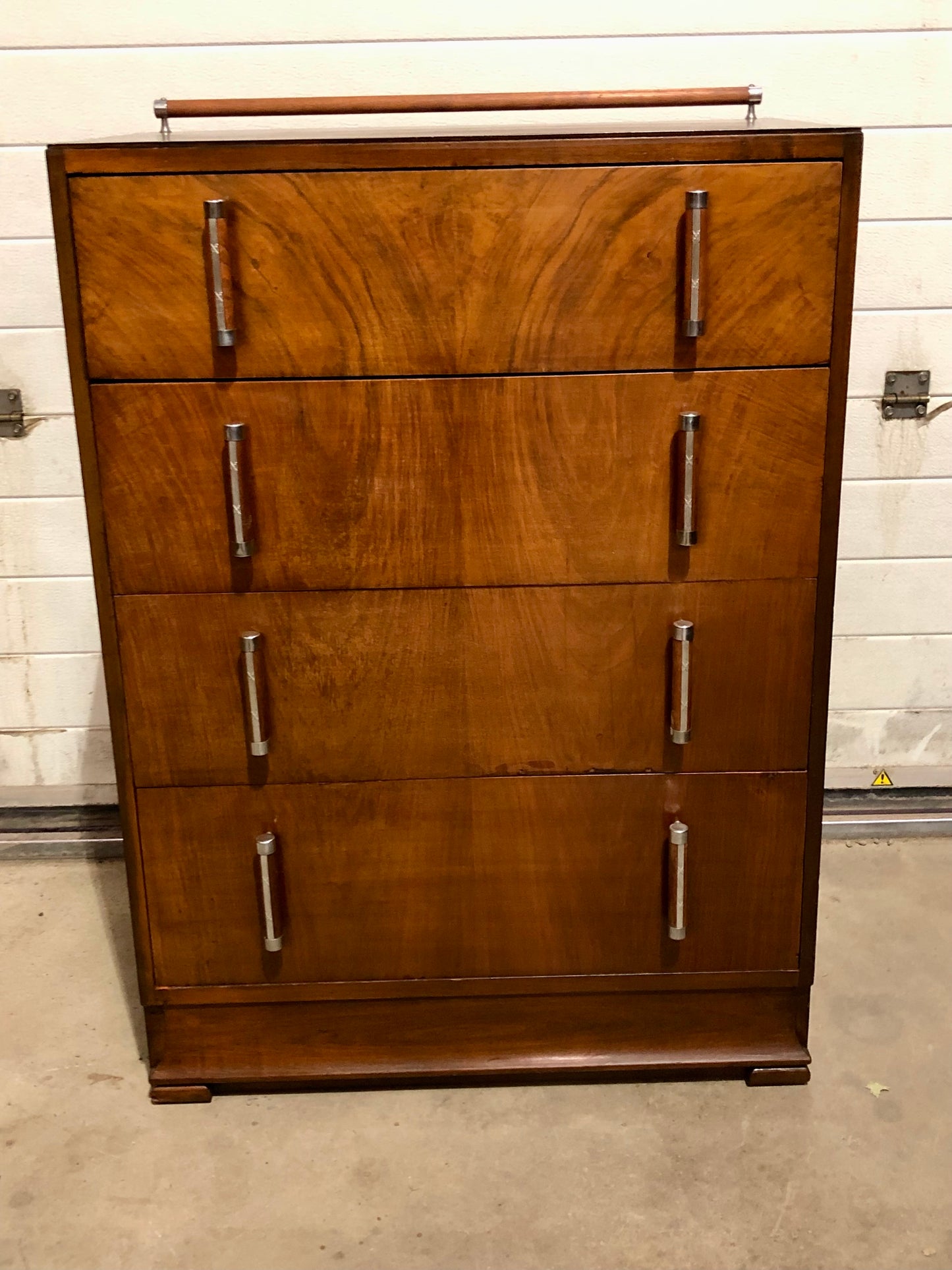 000728....Handsome Art Deco Walnut Chest Of Drawers ( sold )