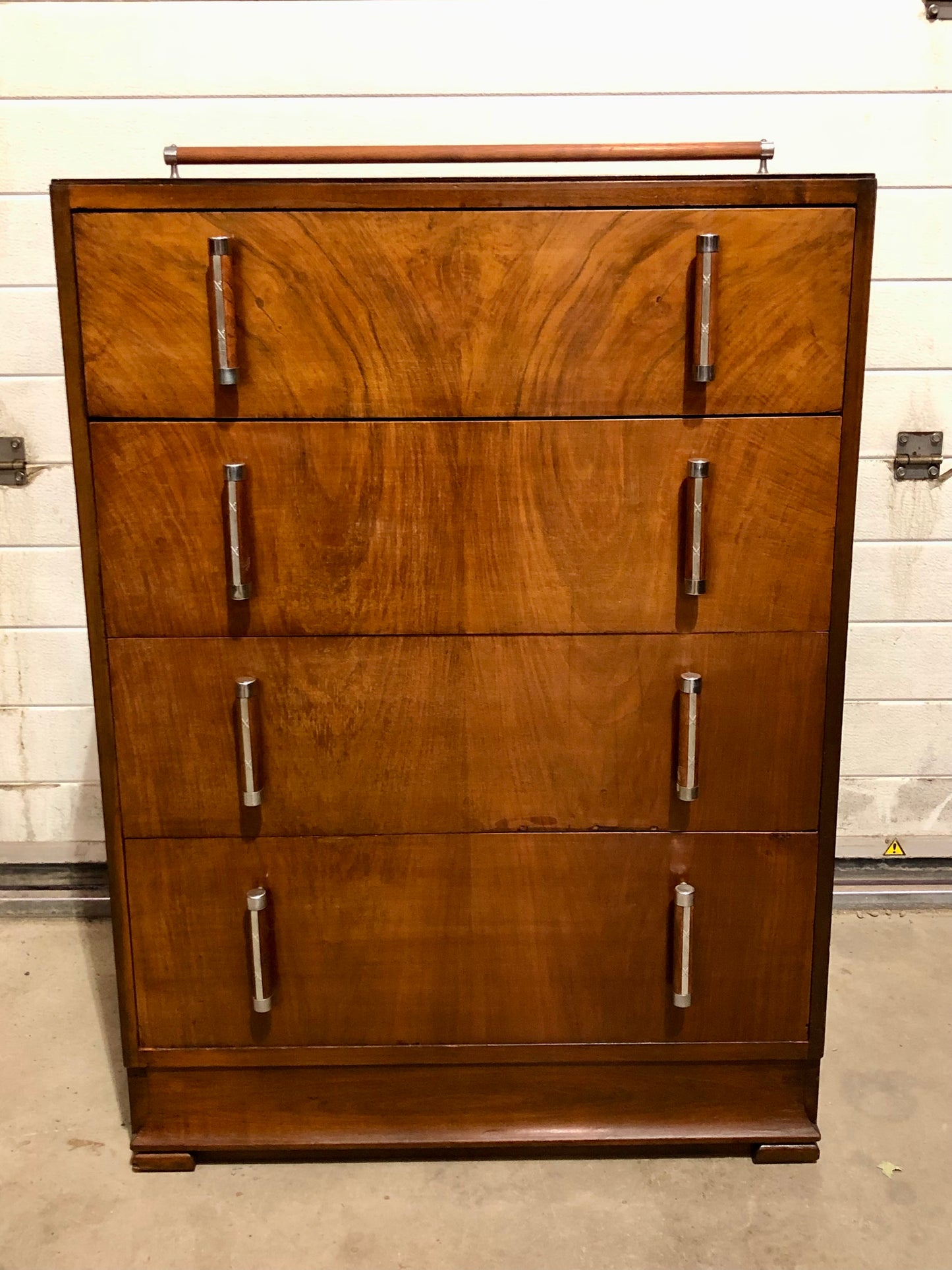 000728....Handsome Art Deco Walnut Chest Of Drawers ( sold )