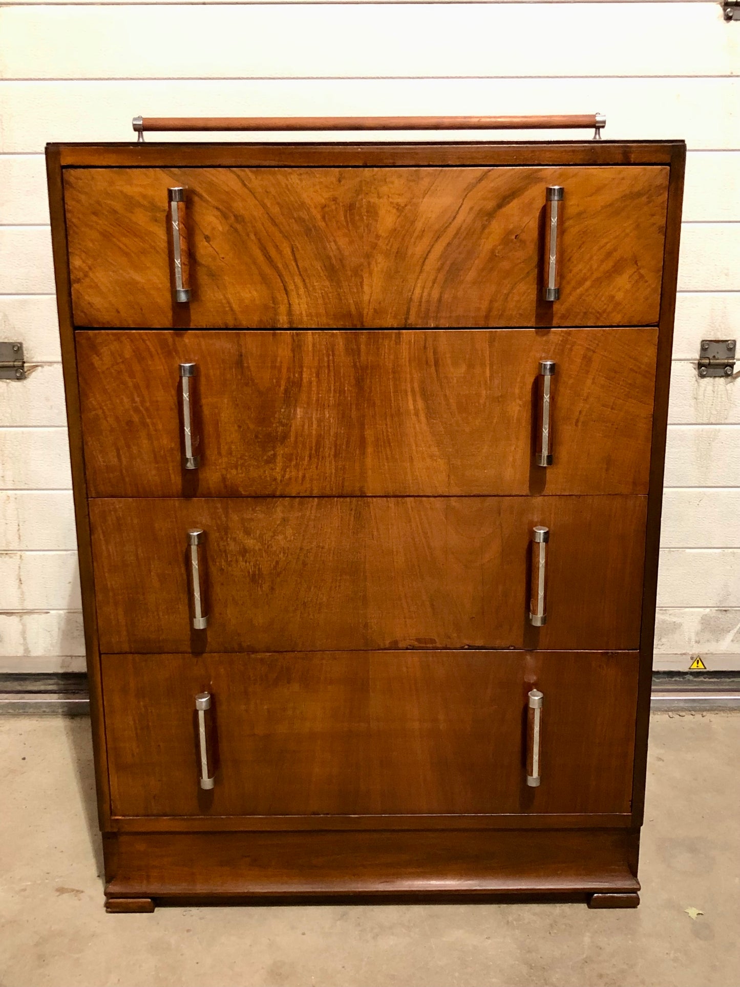 000728....Handsome Art Deco Walnut Chest Of Drawers ( sold )