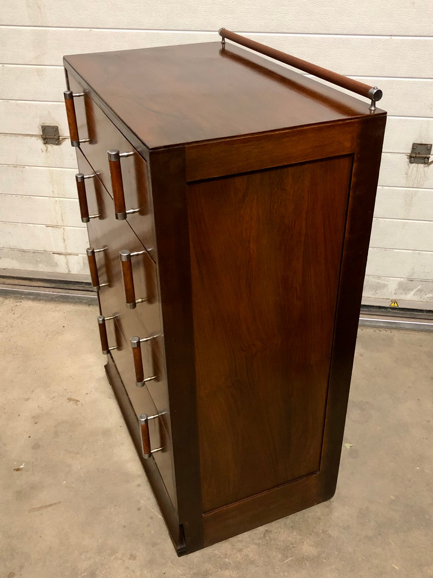 000728....Handsome Art Deco Walnut Chest Of Drawers ( sold )