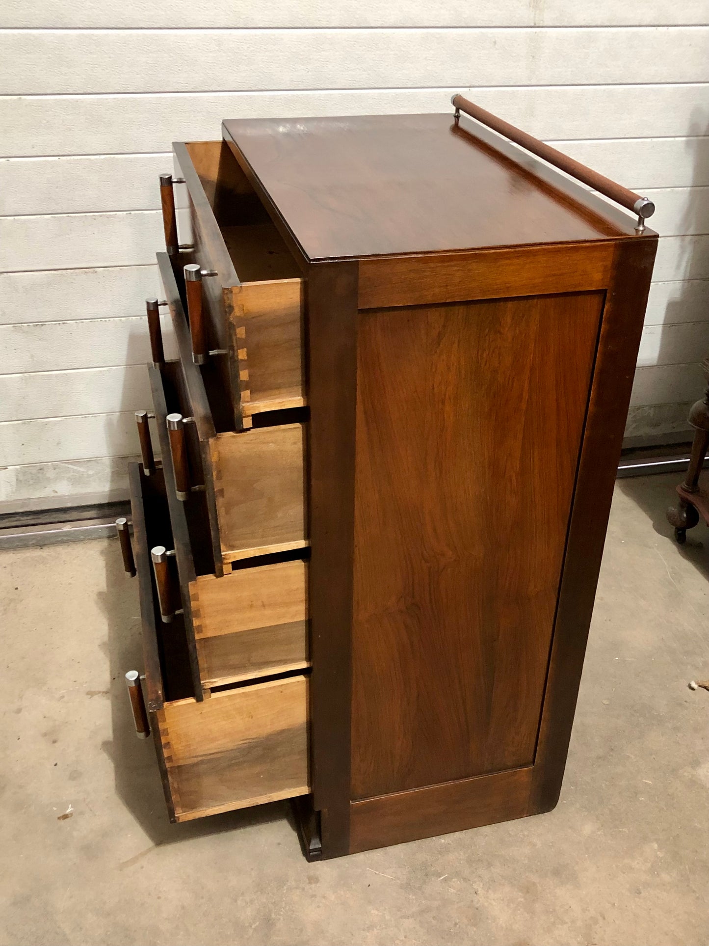 000728....Handsome Art Deco Walnut Chest Of Drawers ( sold )