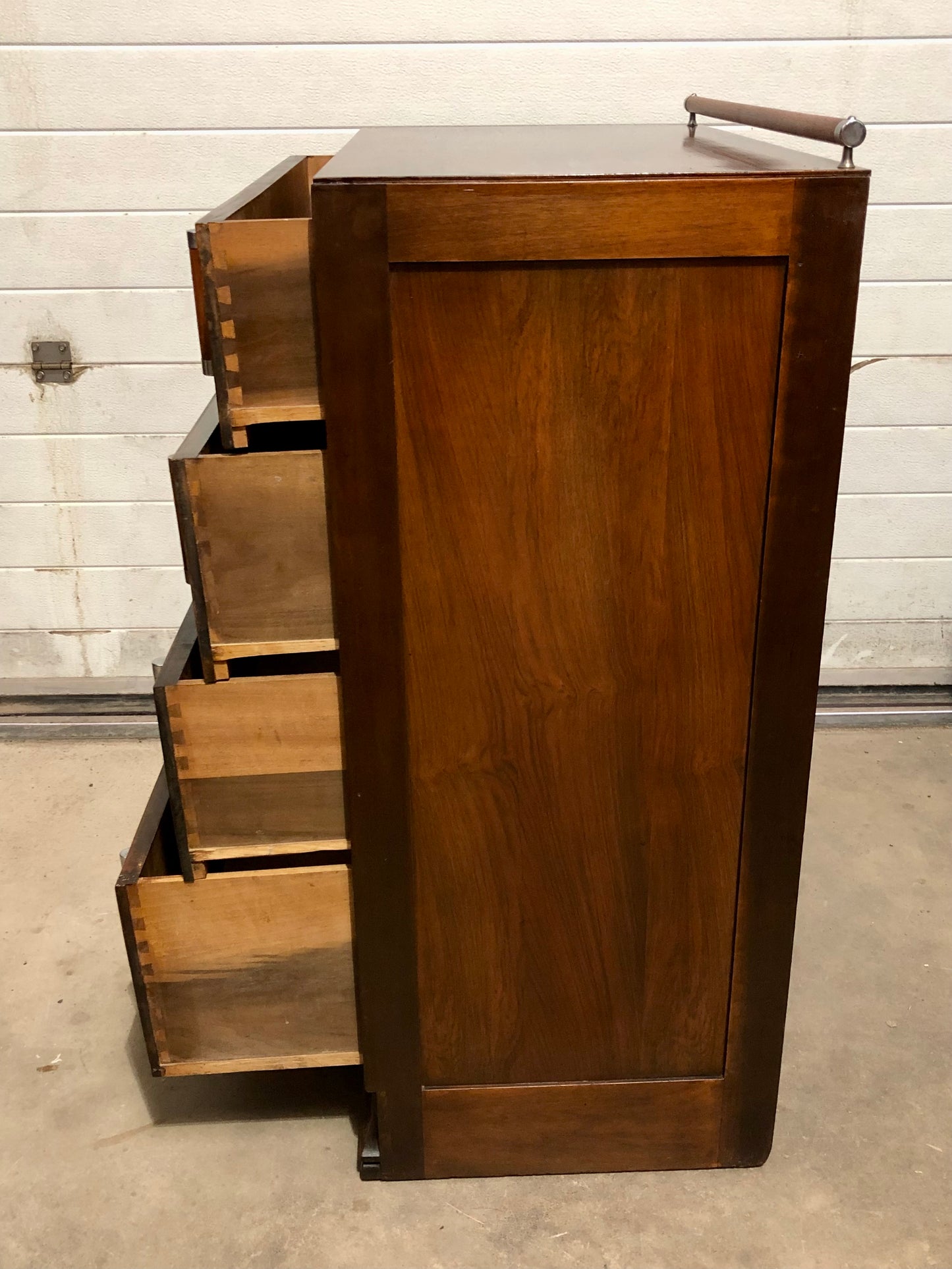 000728....Handsome Art Deco Walnut Chest Of Drawers ( sold )