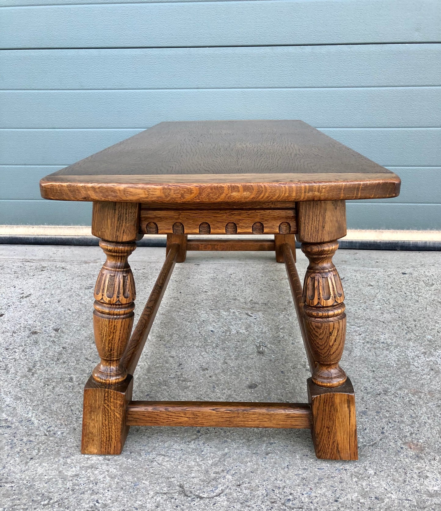 000565....Handsome Solid Carved Oak Coffee Table