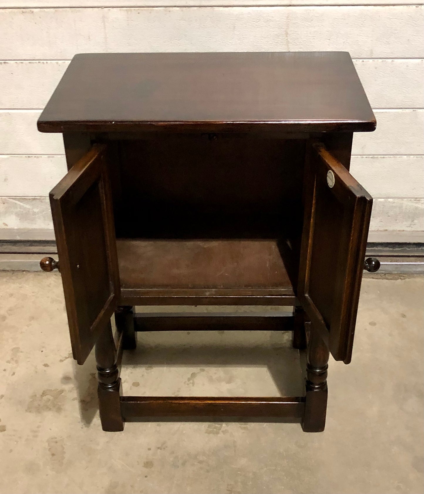 000726....Two Similar Vintage Carved Oak Bedside Tables ( sold )