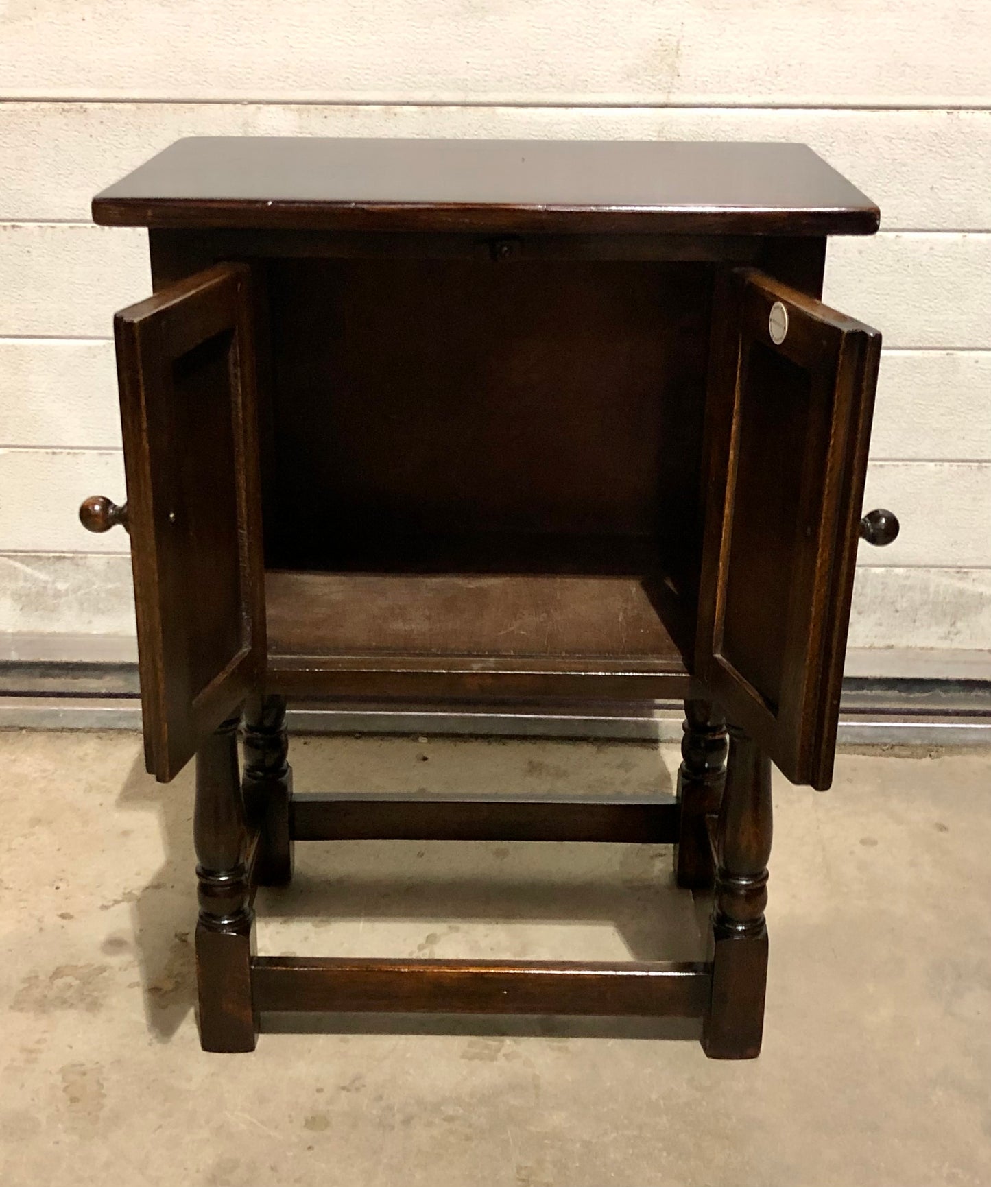 000726....Two Similar Vintage Carved Oak Bedside Tables ( sold )