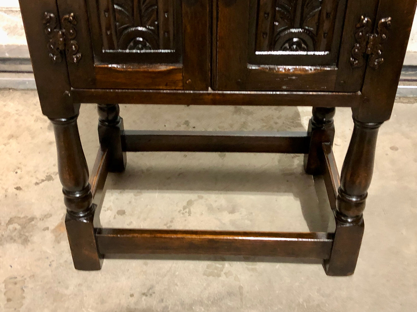 000726....Two Similar Vintage Carved Oak Bedside Tables ( sold )