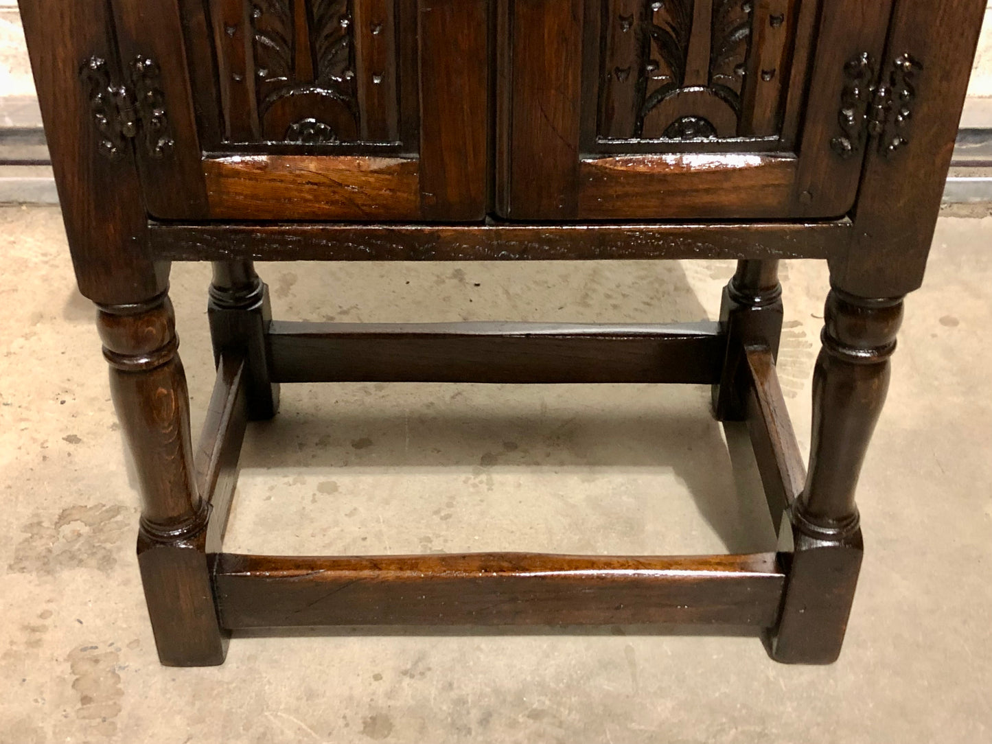 000726....Two Similar Vintage Carved Oak Bedside Tables ( sold )