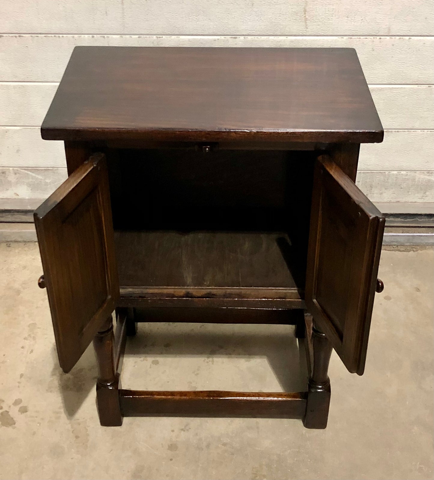 000726....Two Similar Vintage Carved Oak Bedside Tables ( sold )