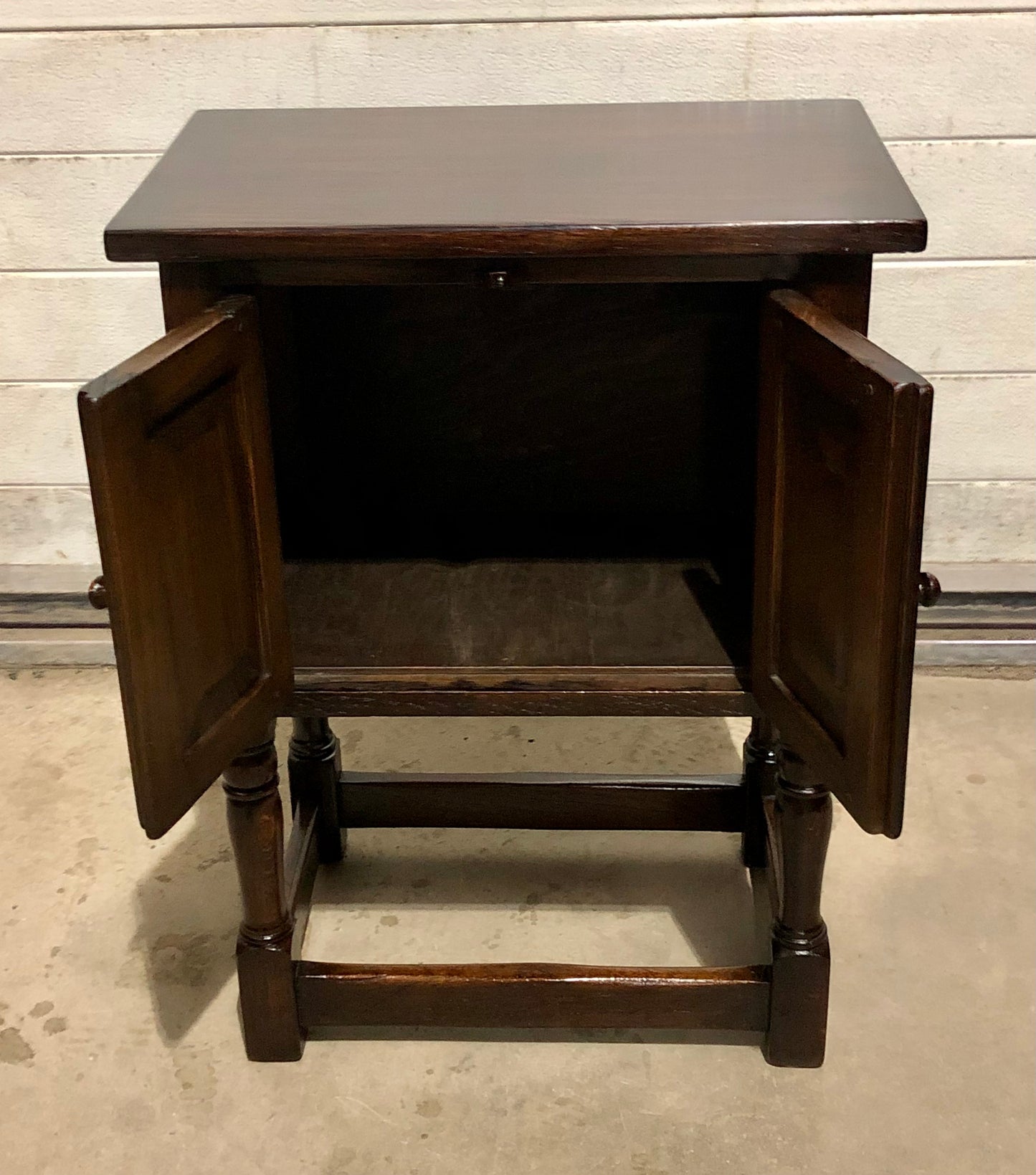 000726....Two Similar Vintage Carved Oak Bedside Tables ( sold )