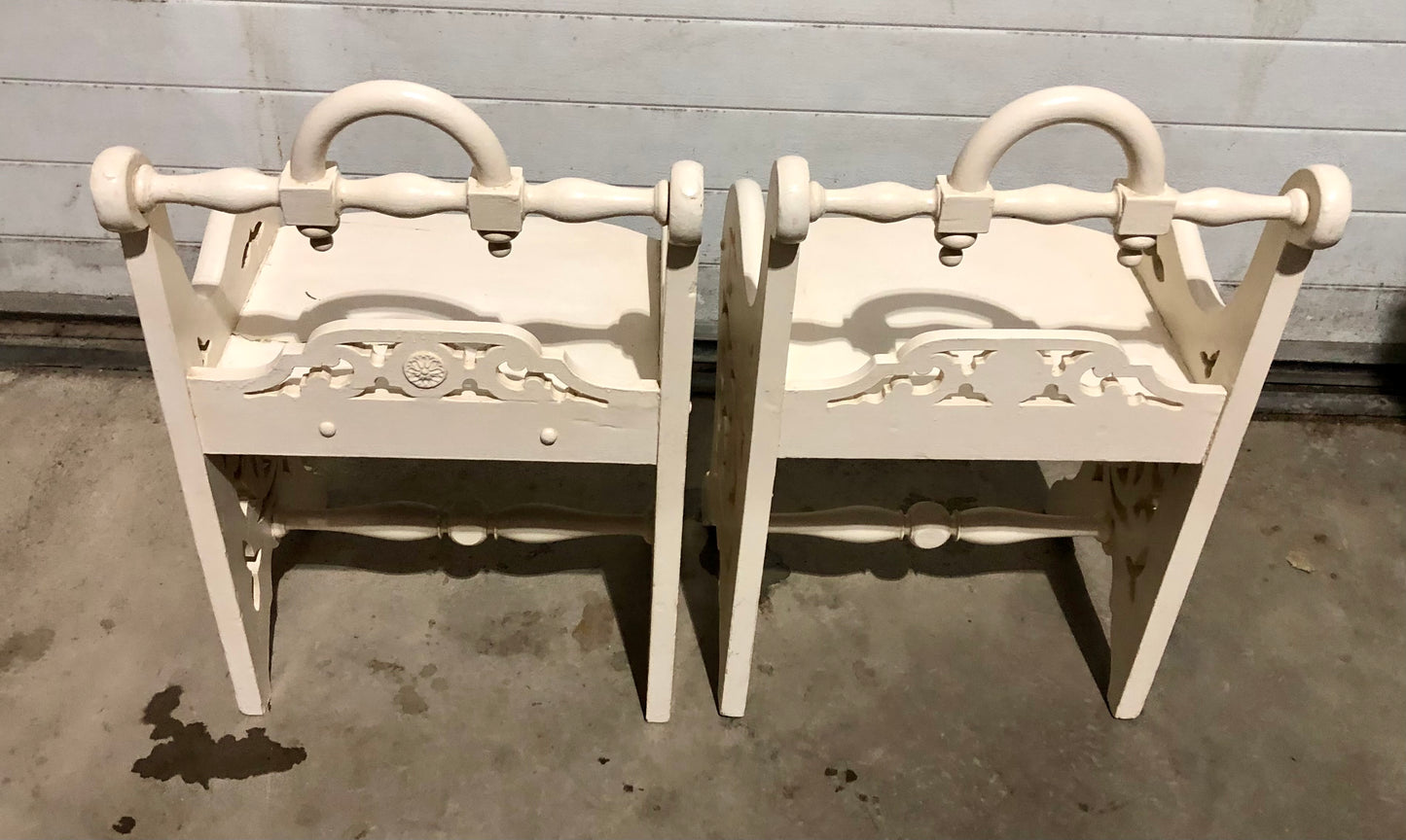 000720.... Two Antique Painted Hall Chairs In The Manner Or Richard Bridgens