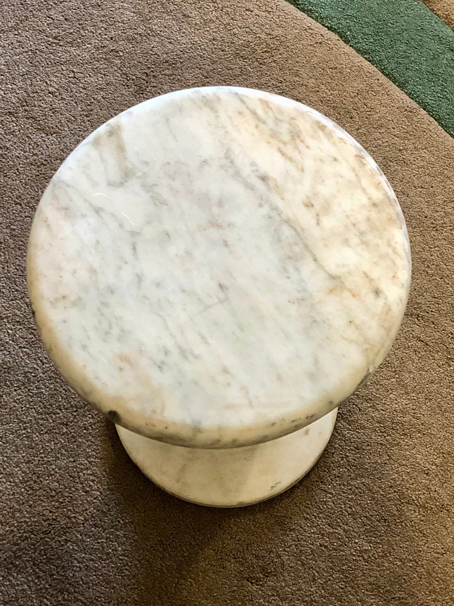 000554....Handsome Antique Off White Marble Pedestal