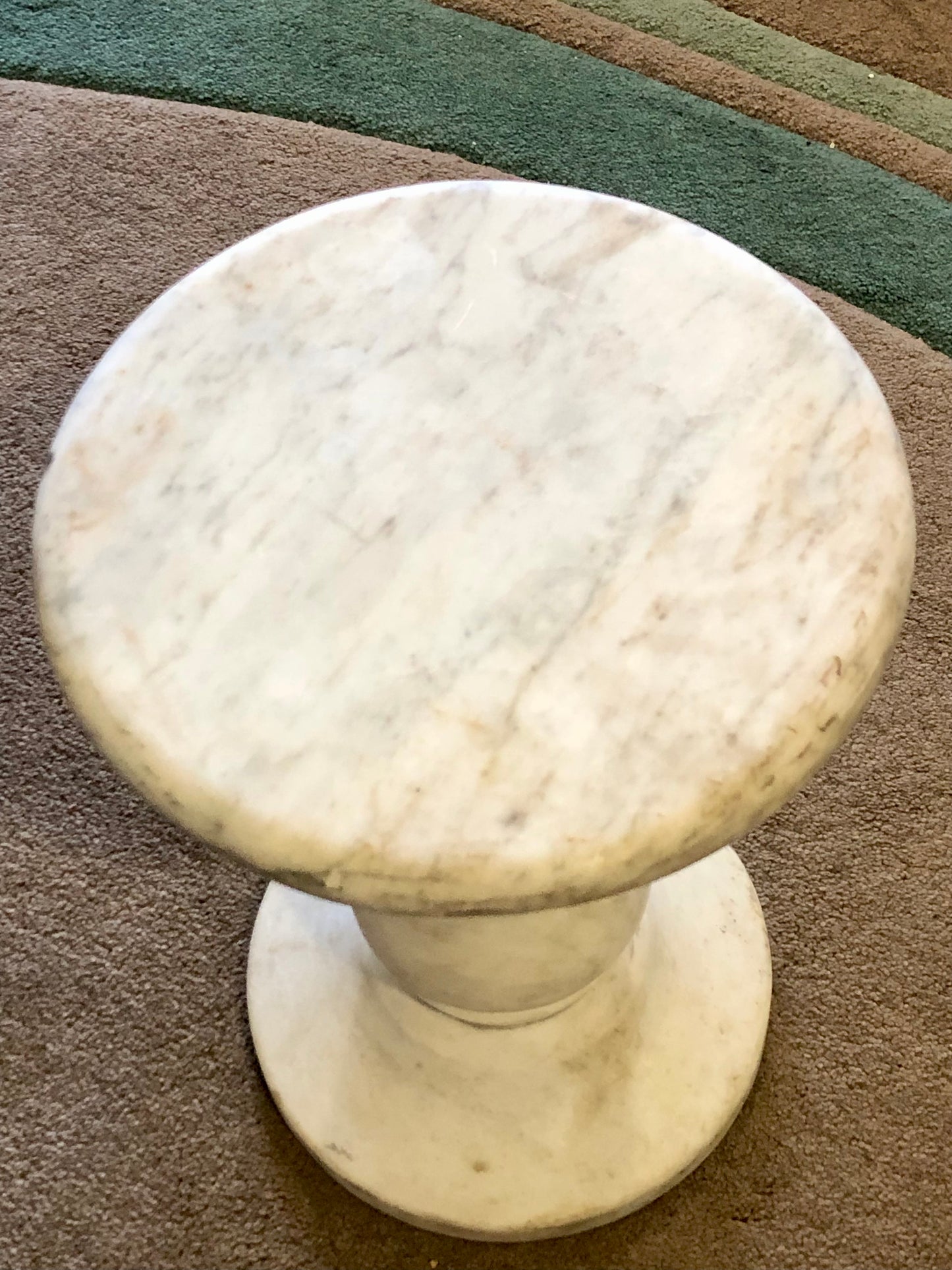 000554....Handsome Antique Off White Marble Pedestal