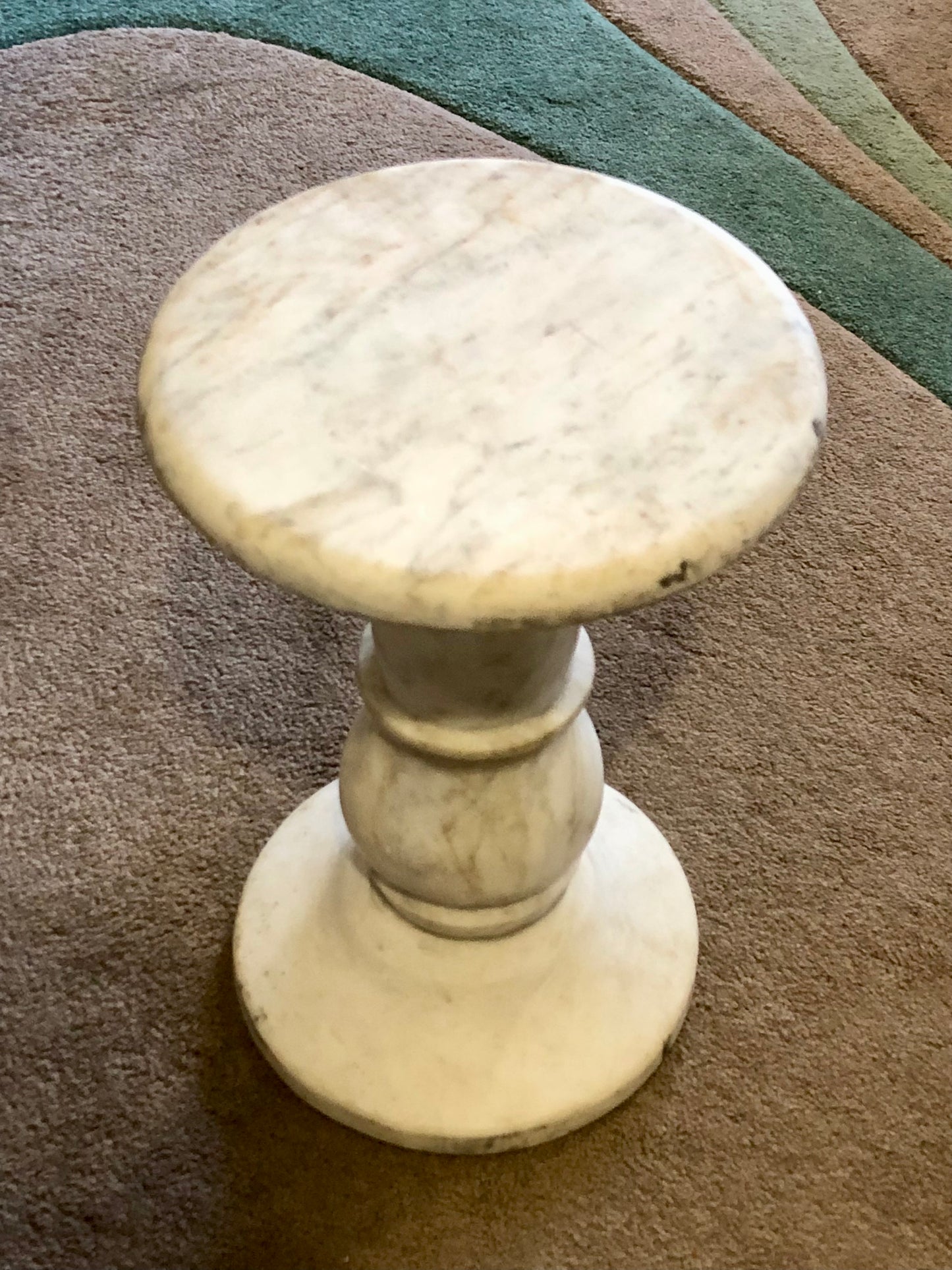 000554....Handsome Antique Off White Marble Pedestal