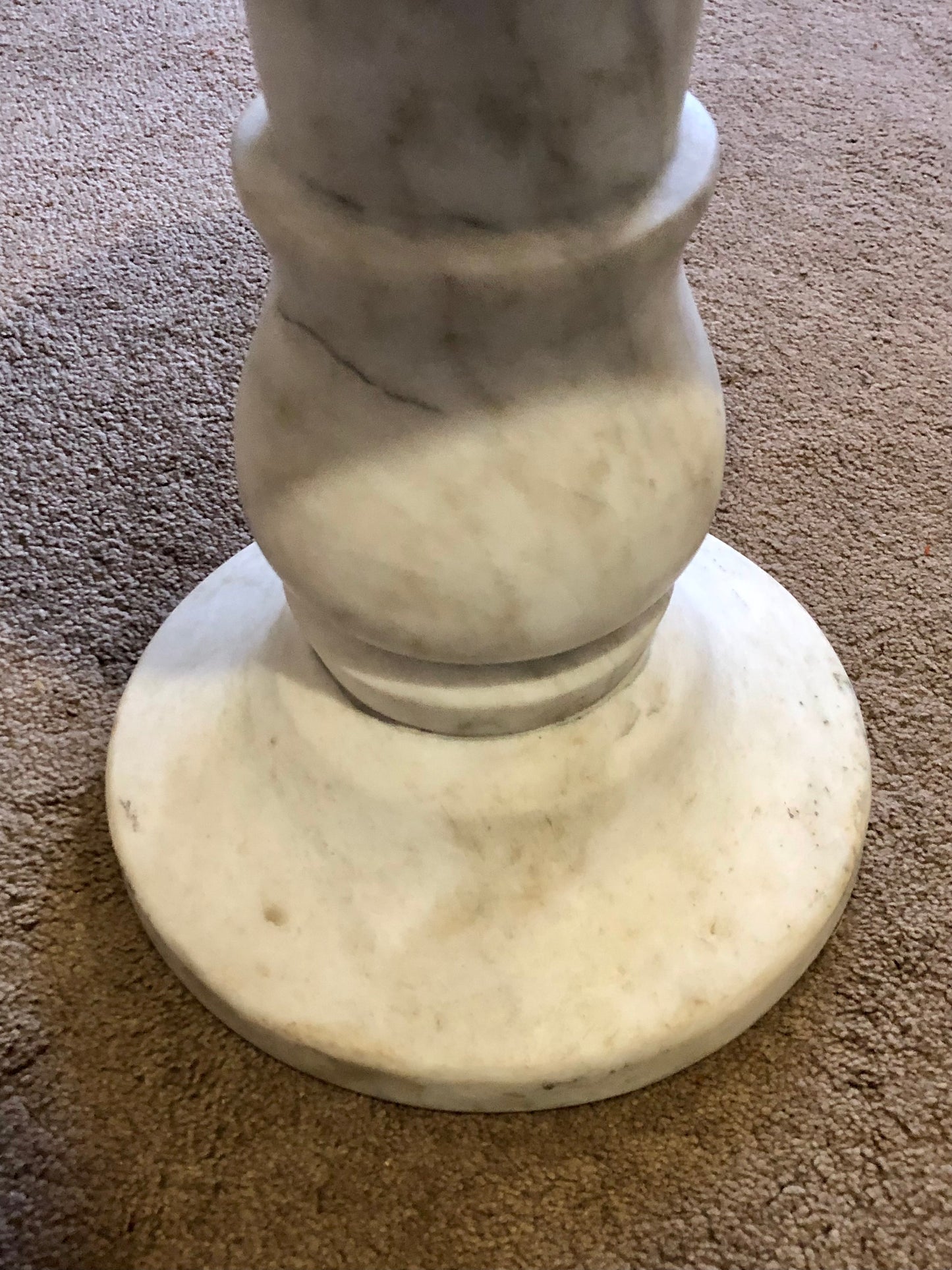000554....Handsome Antique Off White Marble Pedestal