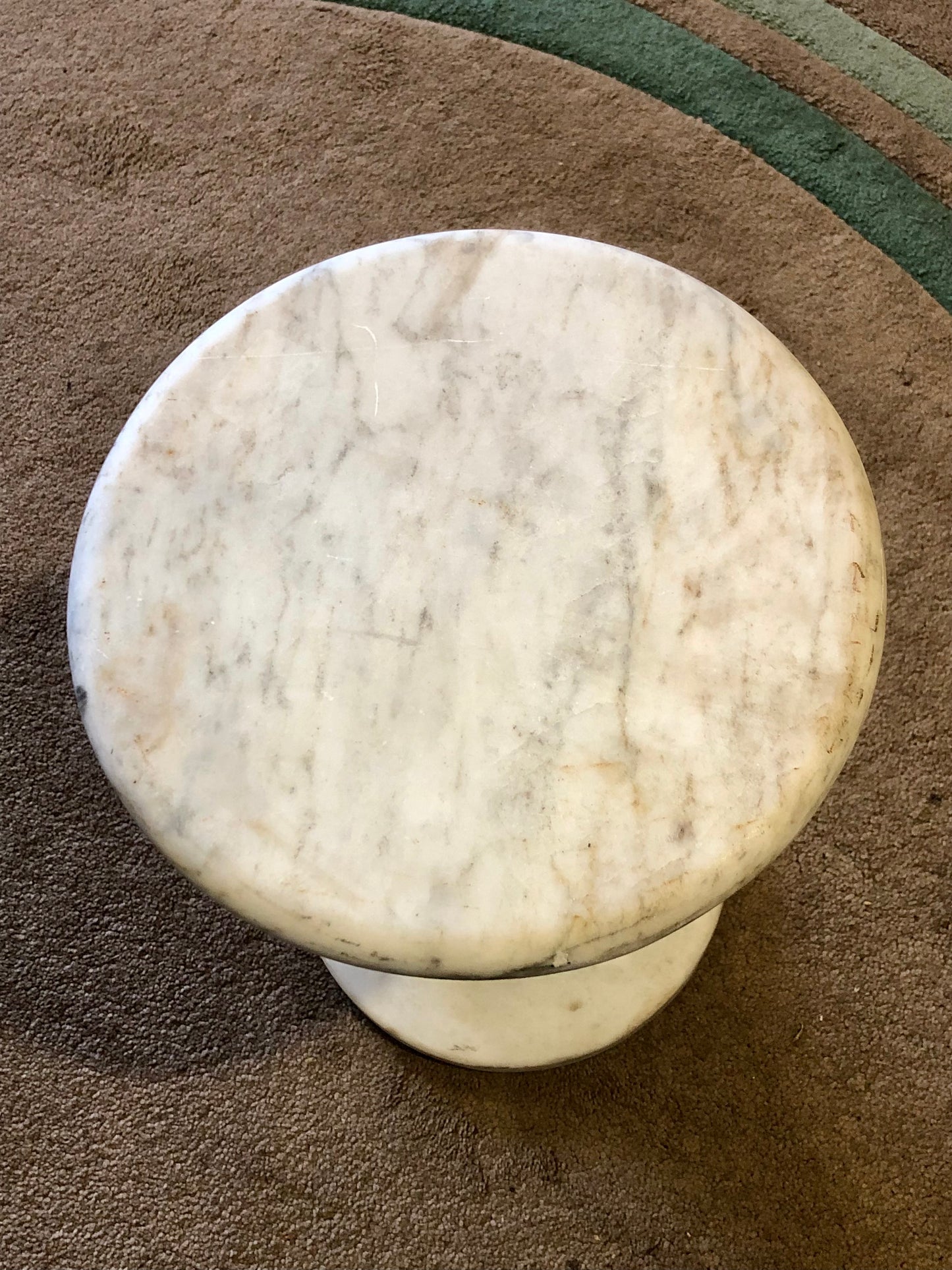 000554....Handsome Antique Off White Marble Pedestal