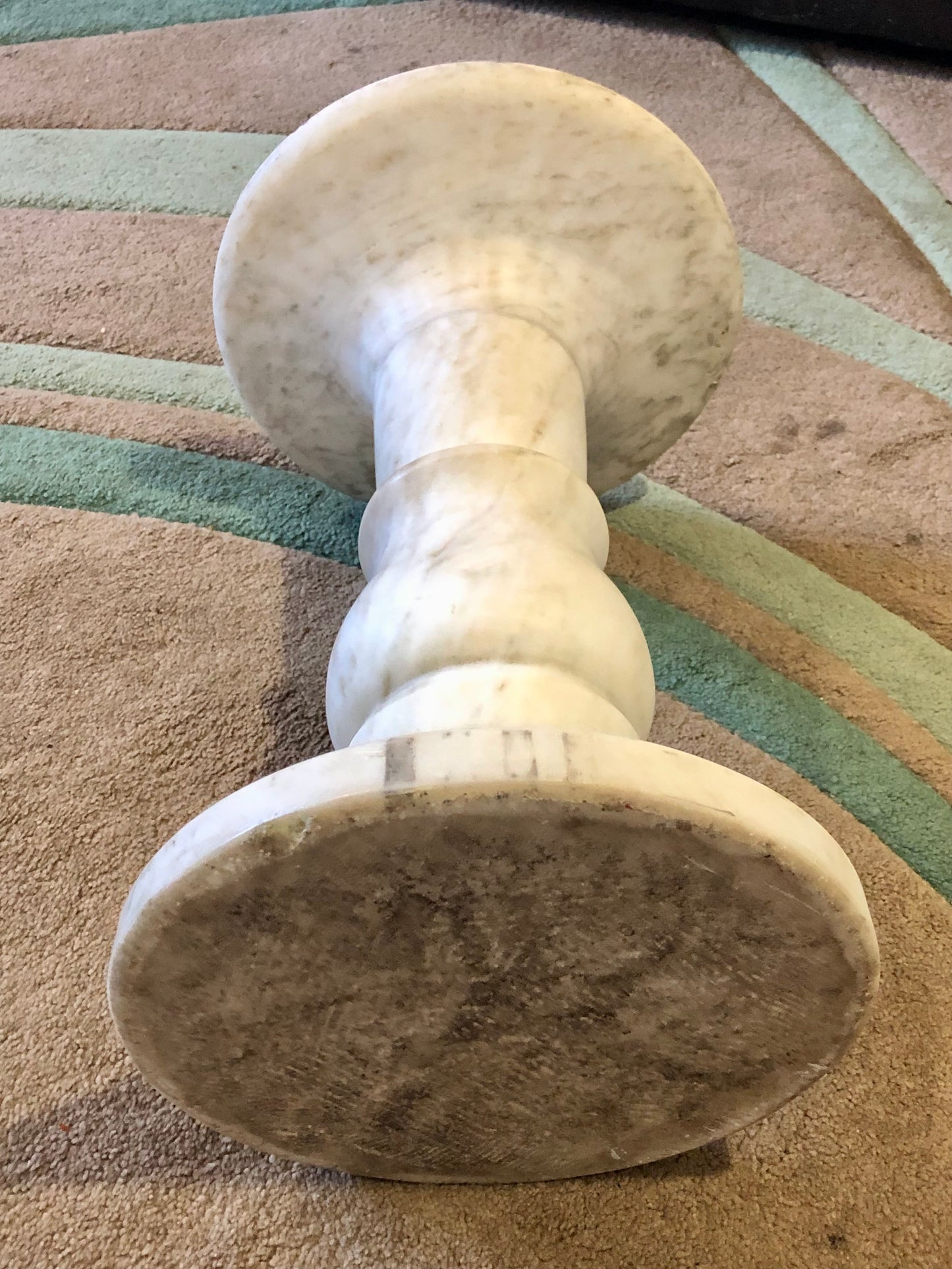 000554....Handsome Antique Off White Marble Pedestal