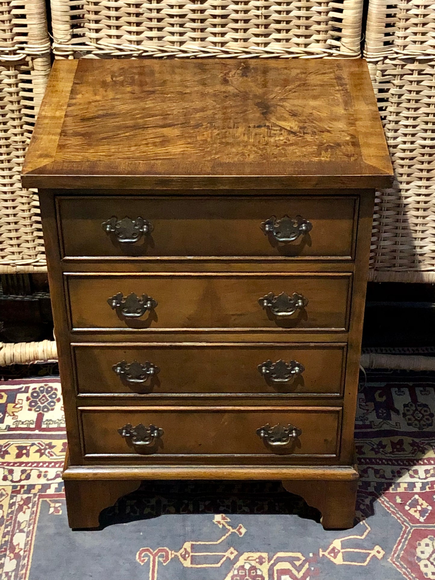 000553....Handsome Vintage Walnut Bedside Chest