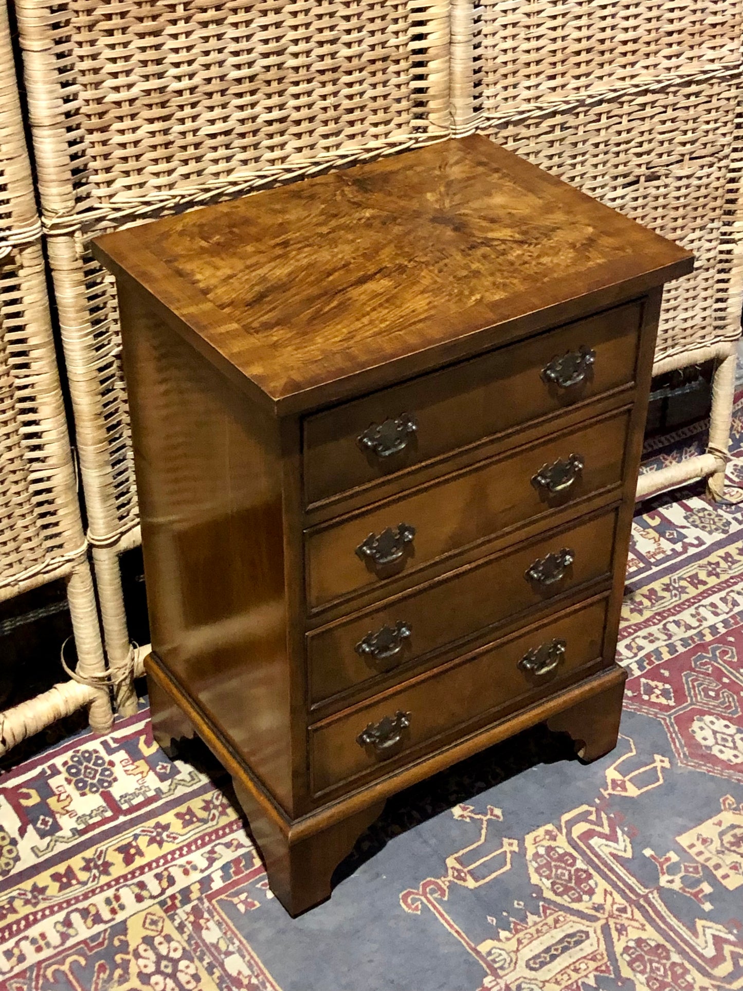 000553....Handsome Vintage Walnut Bedside Chest