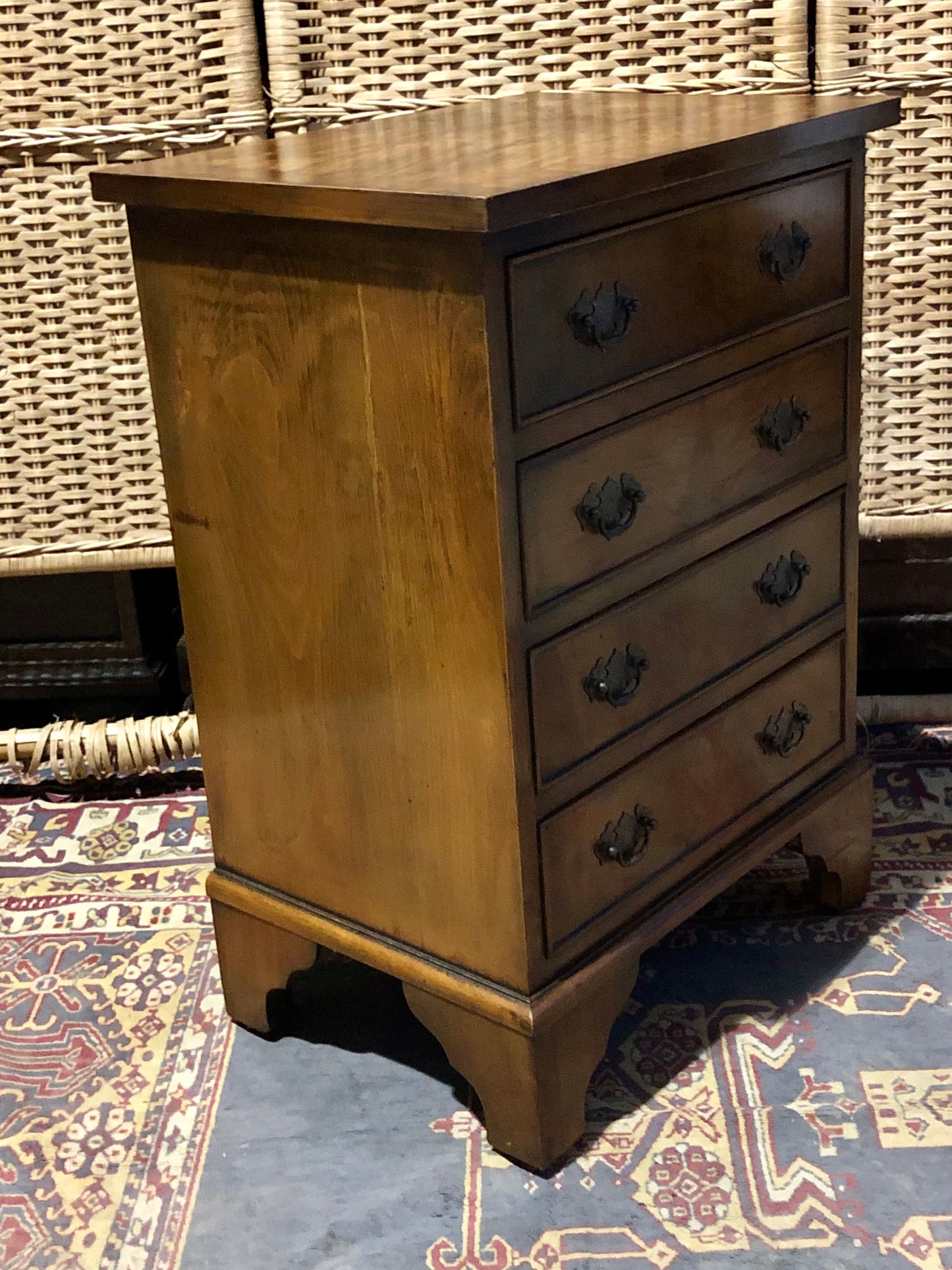 000553....Handsome Vintage Walnut Bedside Chest