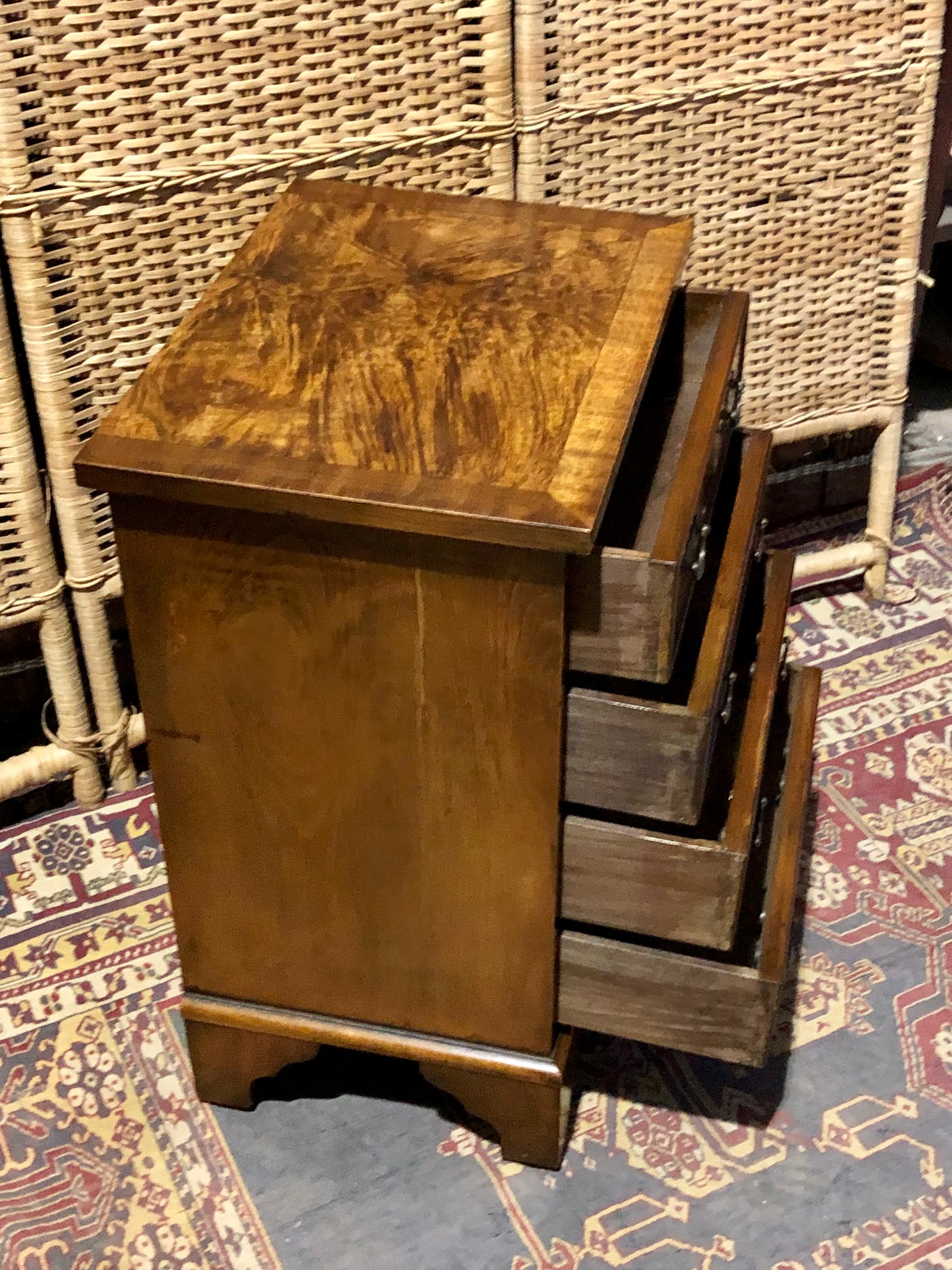 000553....Handsome Vintage Walnut Bedside Chest