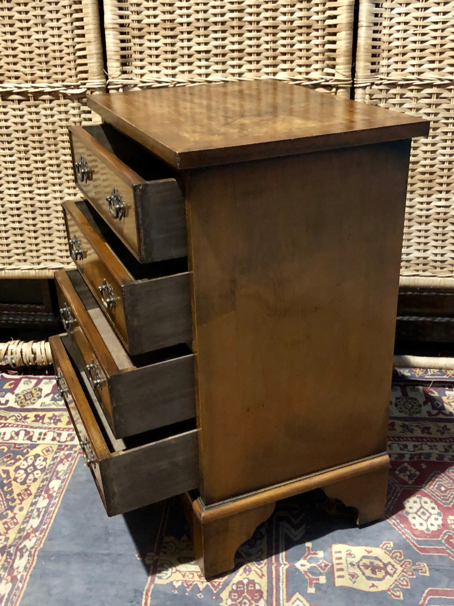 000553....Handsome Vintage Walnut Bedside Chest