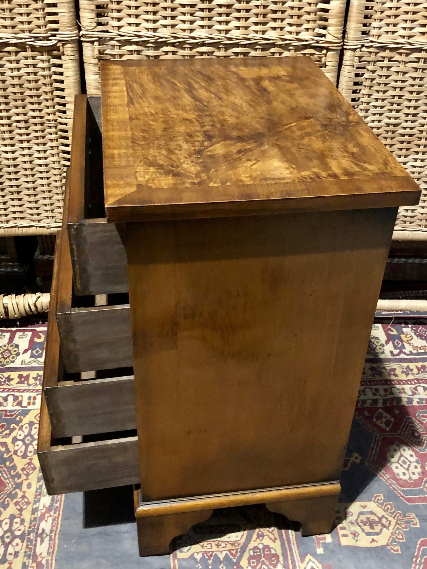 000553....Handsome Vintage Walnut Bedside Chest