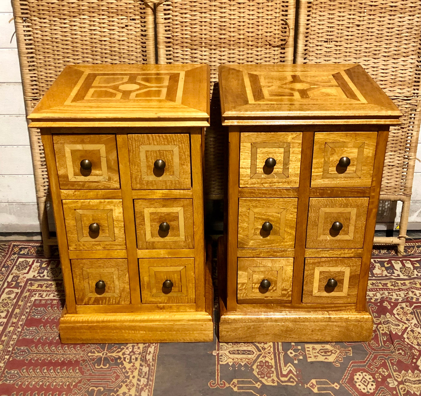 000552....Handsome Pair Of Vintage Six Drawer Chests ( sold )