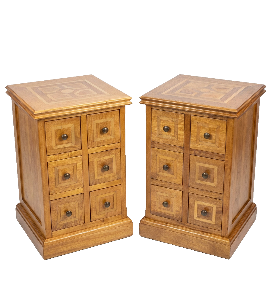 000552....Handsome Pair Of Vintage Six Drawer Chests ( sold )