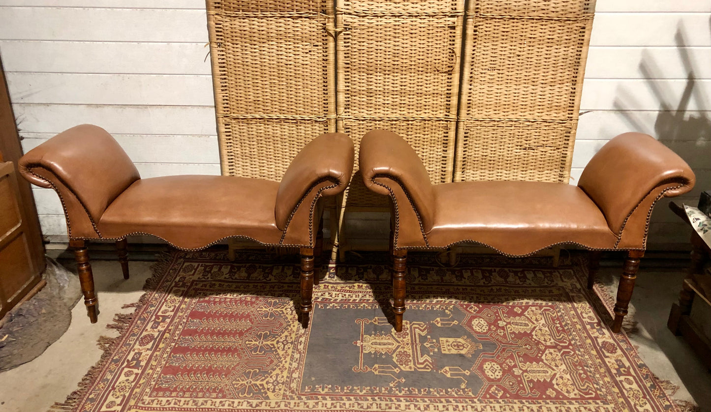 000550....Handsome Pair Of Edwardian Window Seats