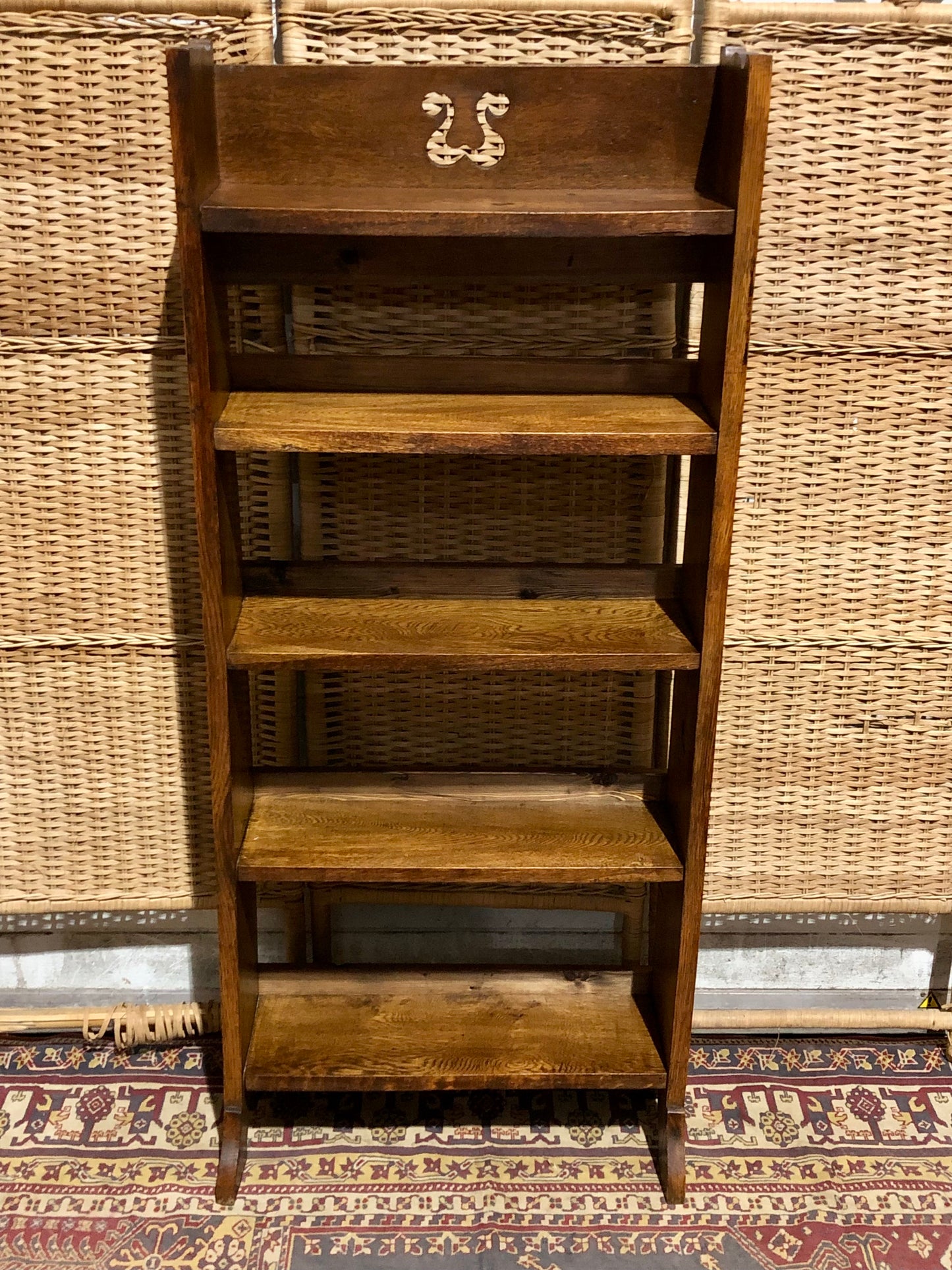 000549....Handsome Arts And Crafts Oak Bookcase ( sold )