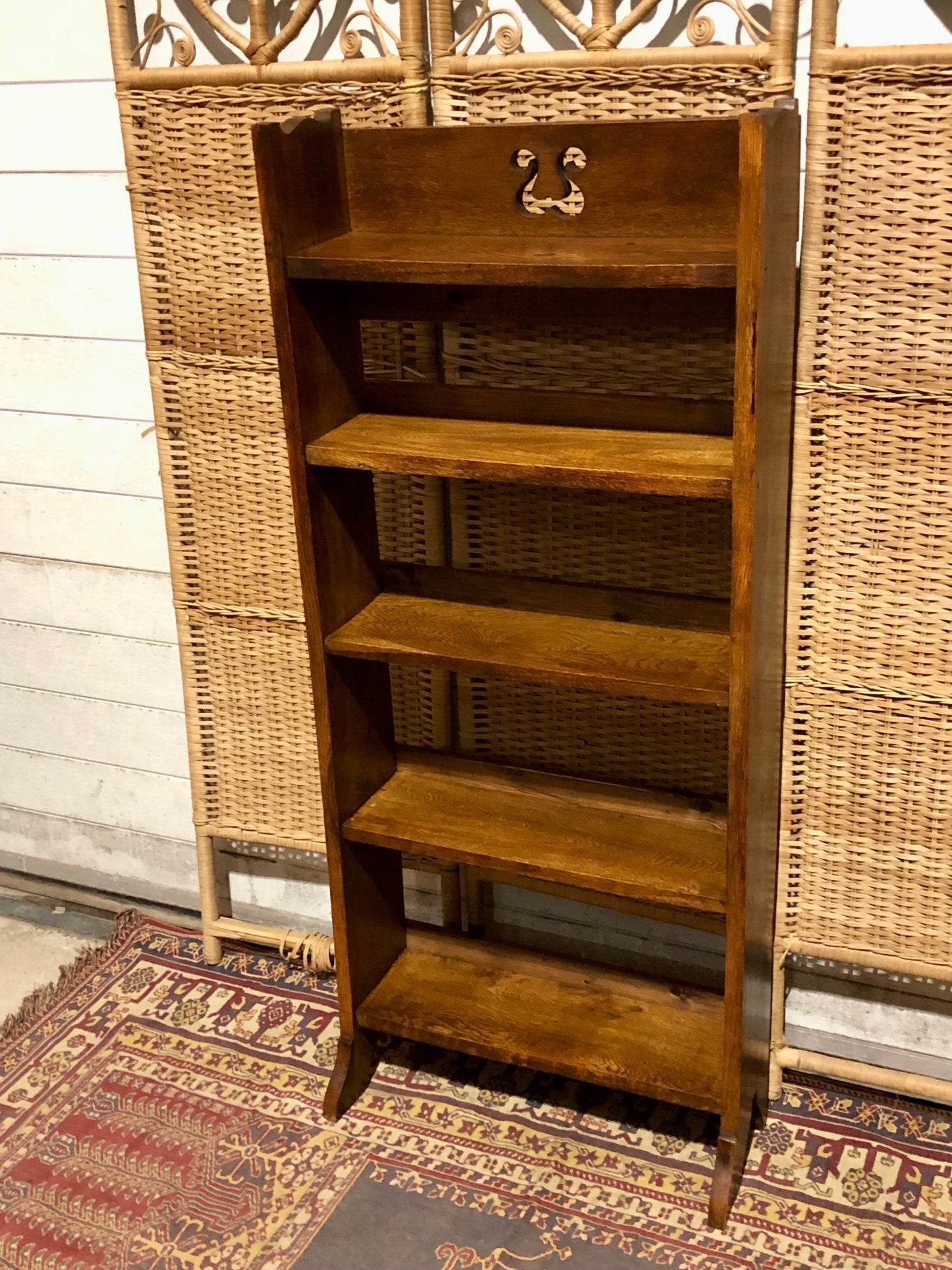 000549....Handsome Arts And Crafts Oak Bookcase ( sold )