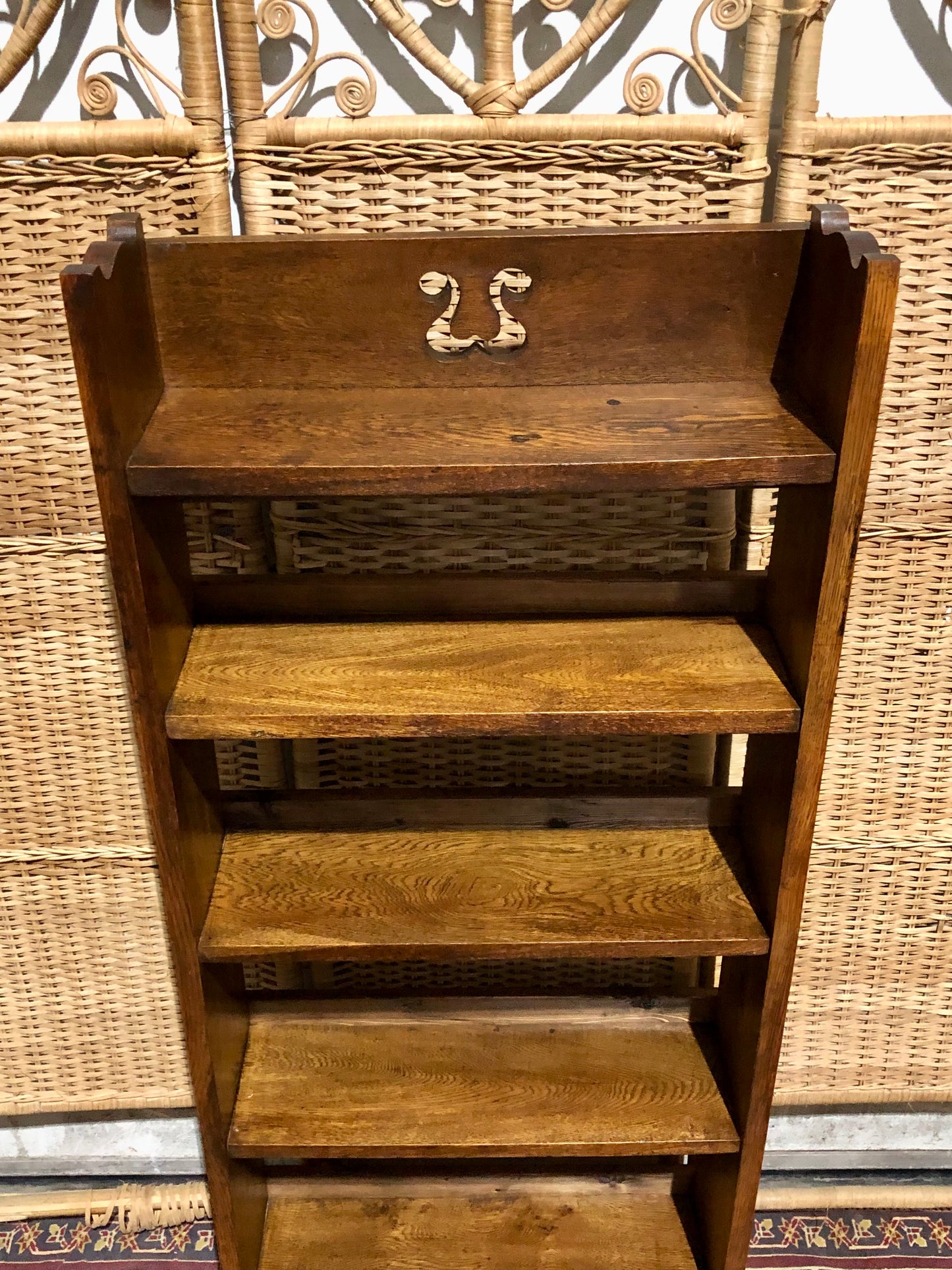 000549....Handsome Arts And Crafts Oak Bookcase ( sold )