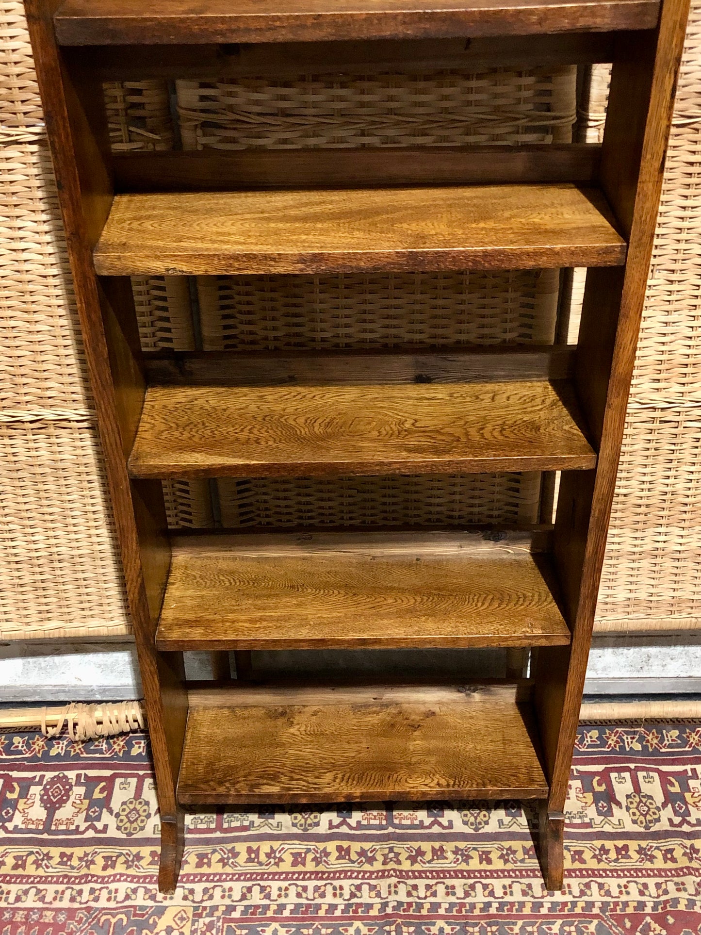 000549....Handsome Arts And Crafts Oak Bookcase ( sold )