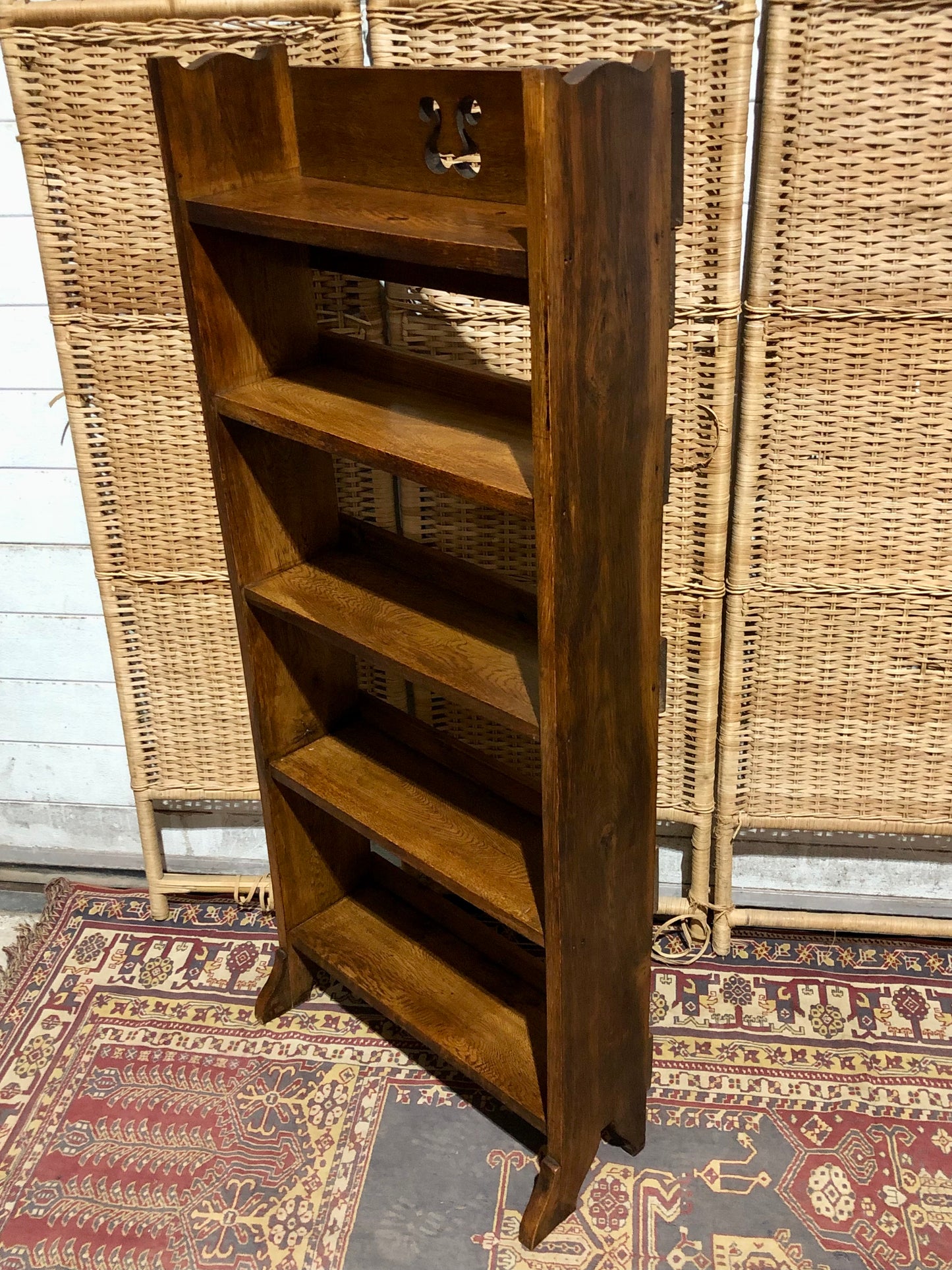 000549....Handsome Arts And Crafts Oak Bookcase ( sold )