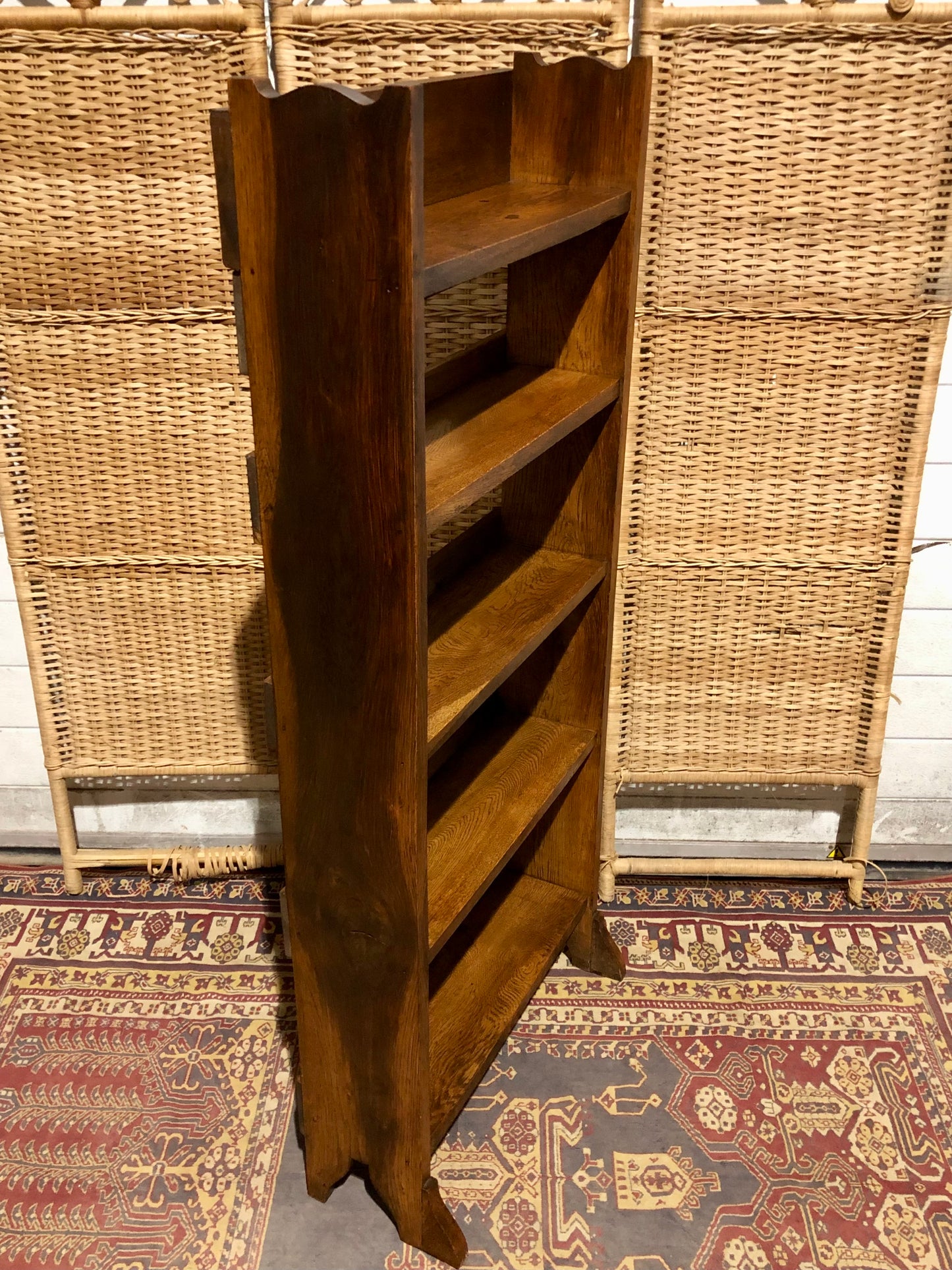 000549....Handsome Arts And Crafts Oak Bookcase ( sold )