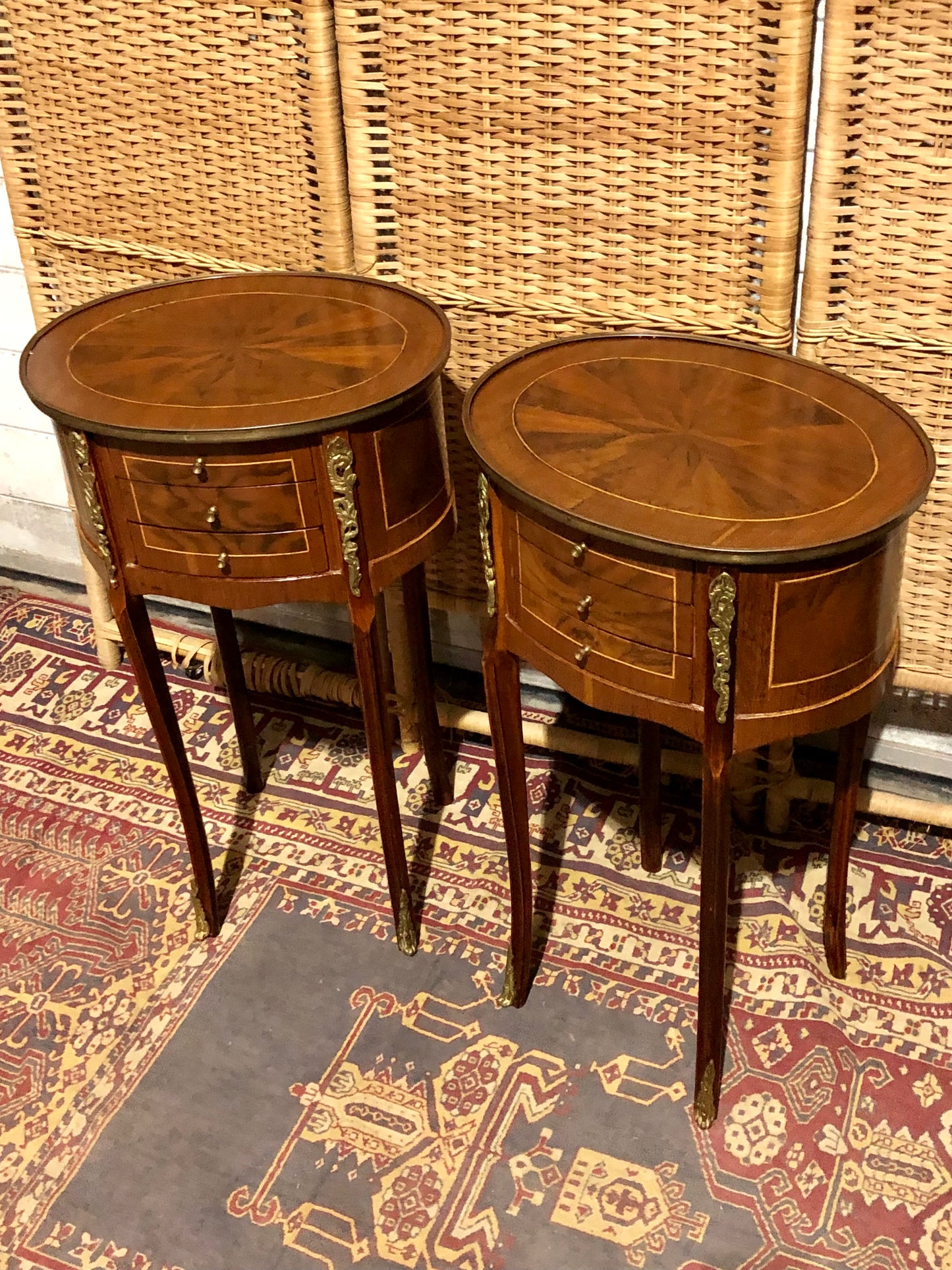 000545....Handsome Pair Of Vintage French Lamp Tables ( sold )