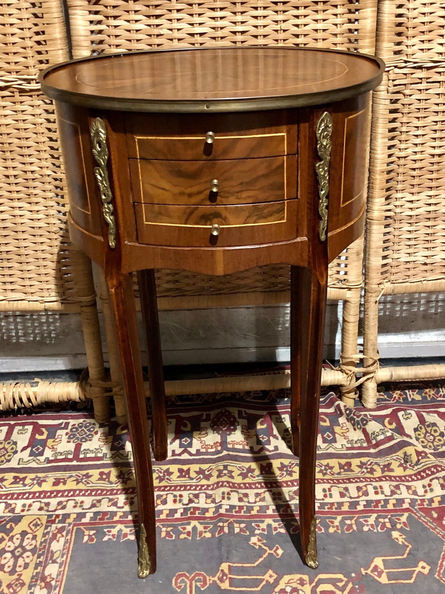 000545....Handsome Pair Of Vintage French Lamp Tables ( sold )
