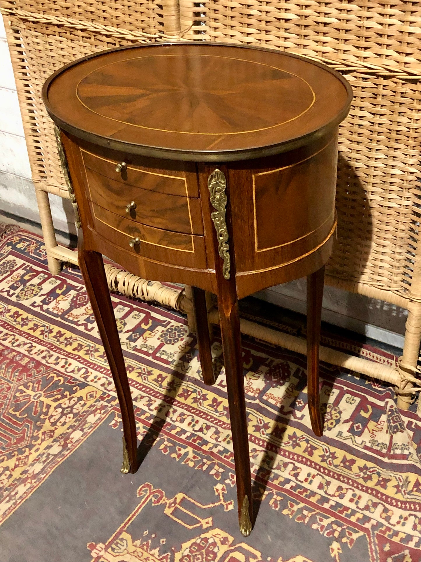 000545....Handsome Pair Of Vintage French Lamp Tables ( sold )
