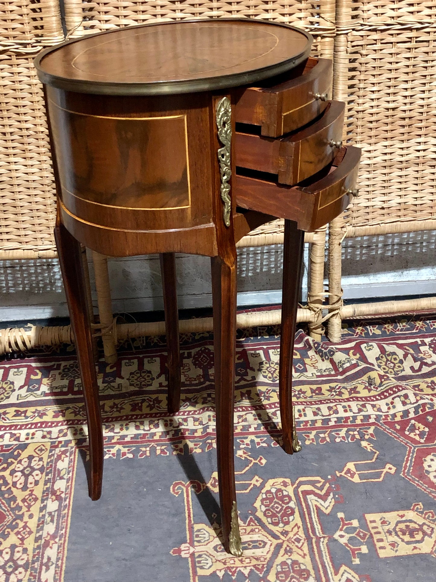 000545....Handsome Pair Of Vintage French Lamp Tables ( sold )